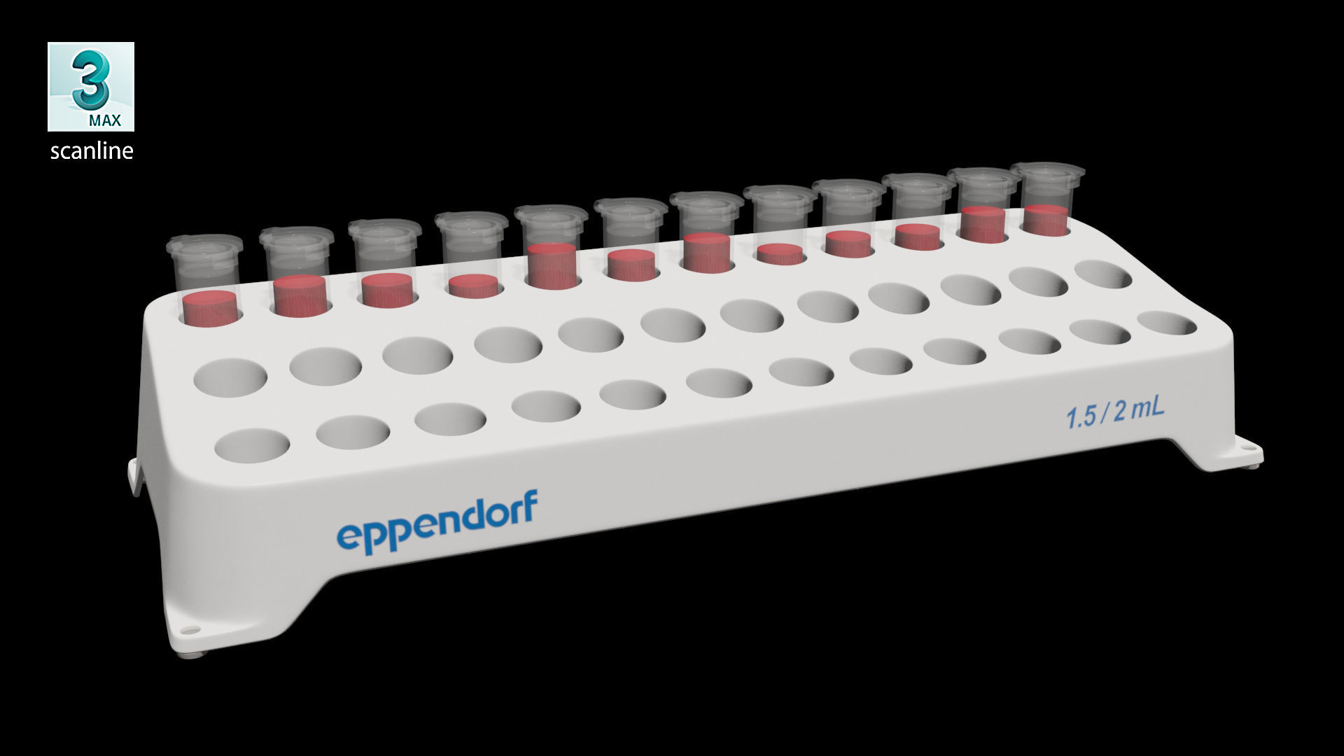 Eppendorf tube rack 1 5ml 2ml Low-poly 3D model_9