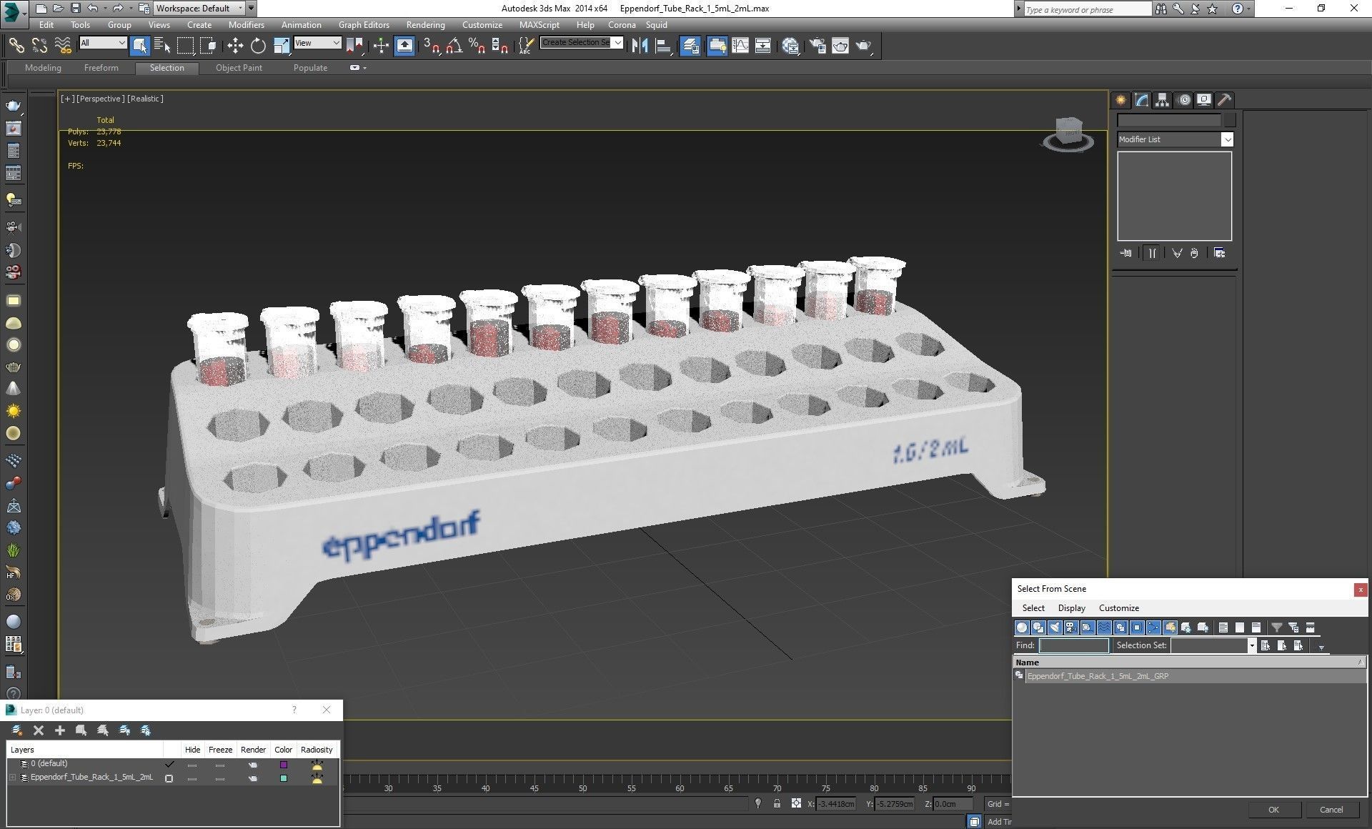 Eppendorf tube rack 1 5ml 2ml Low-poly 3D model_11