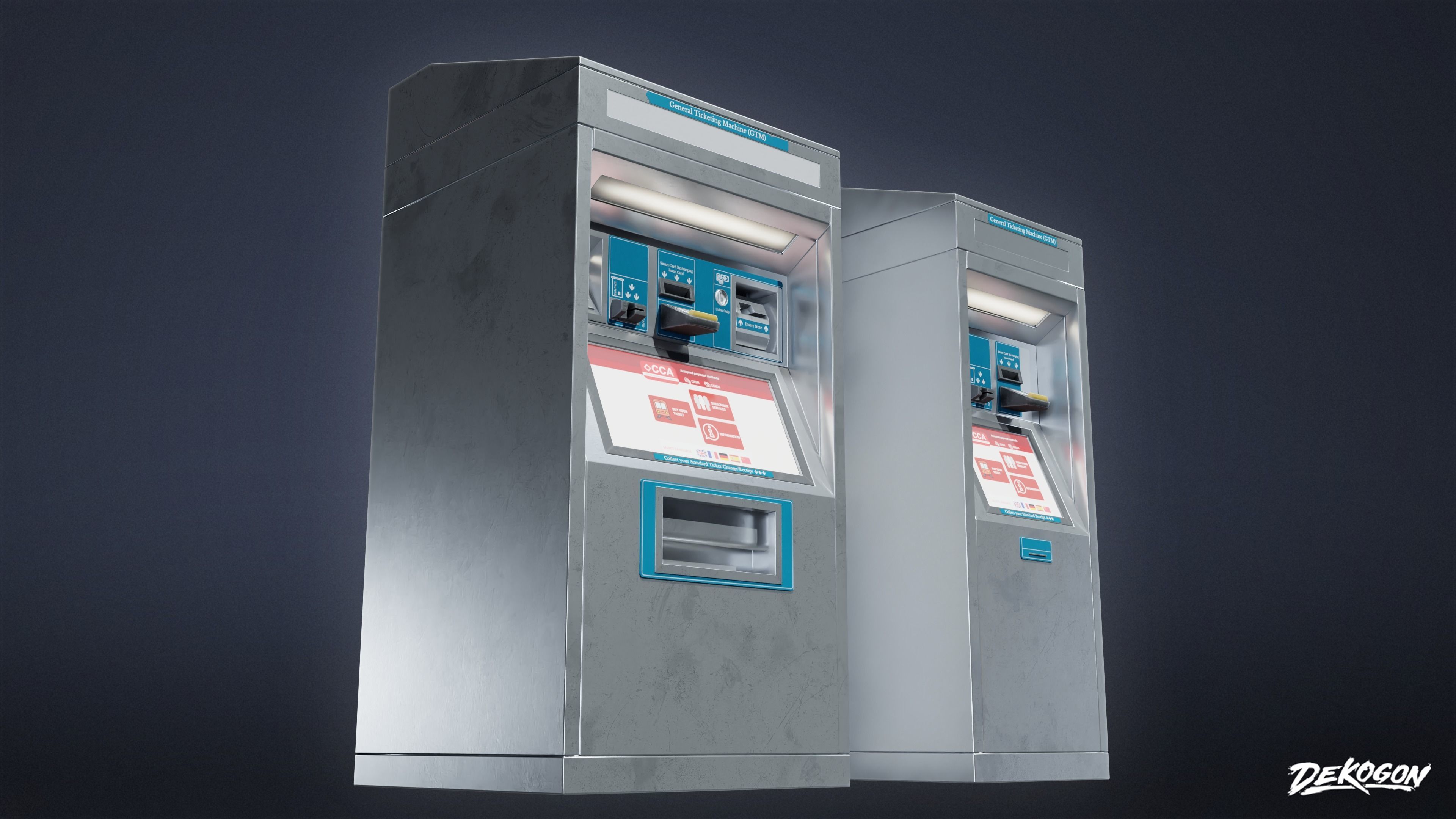 SUBWAY TERMINAL - Vending Machine 01 - LOW POLY Low-poly 3D model_4