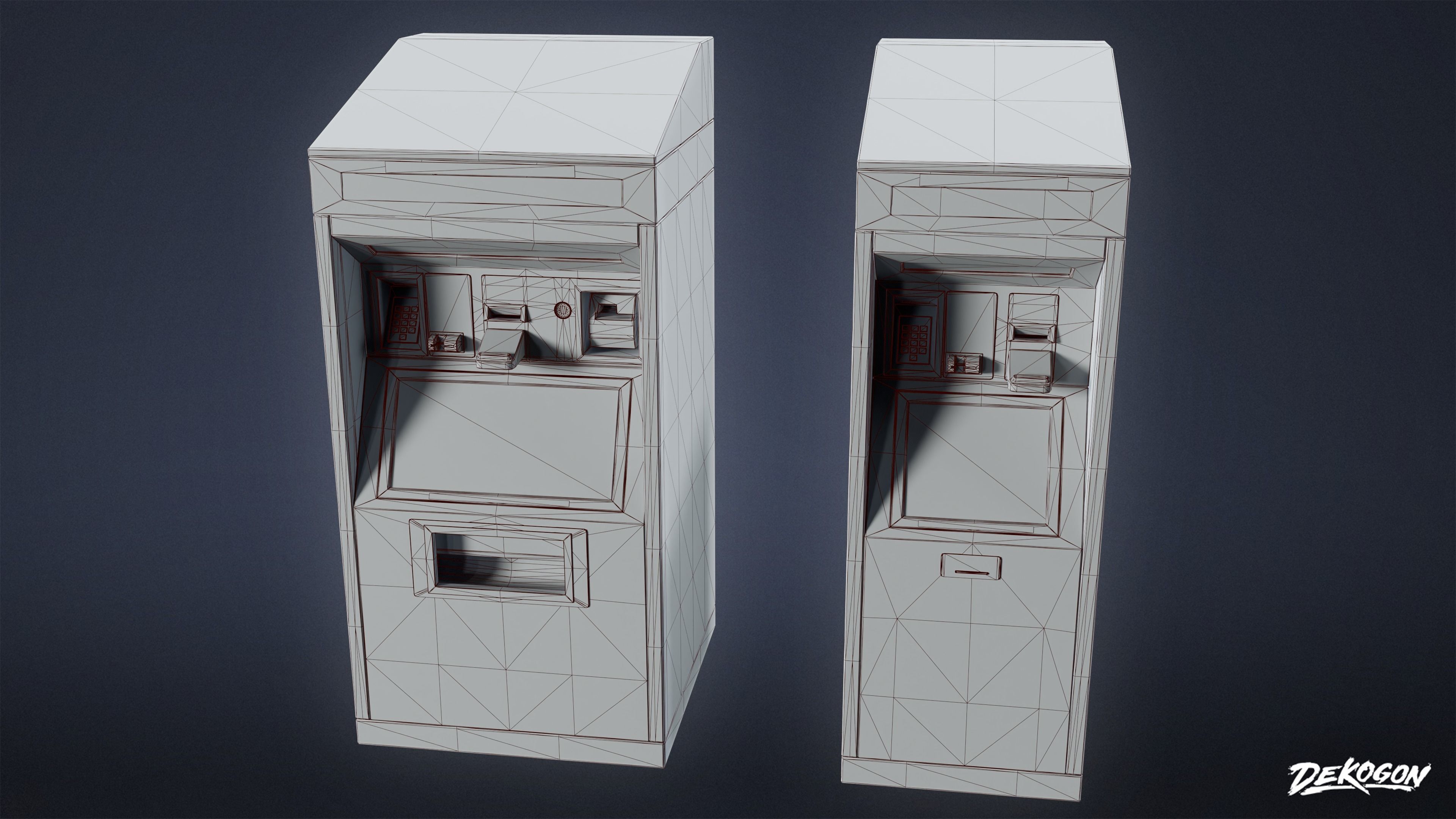 SUBWAY TERMINAL - Vending Machine 01 - LOW POLY Low-poly 3D model_1