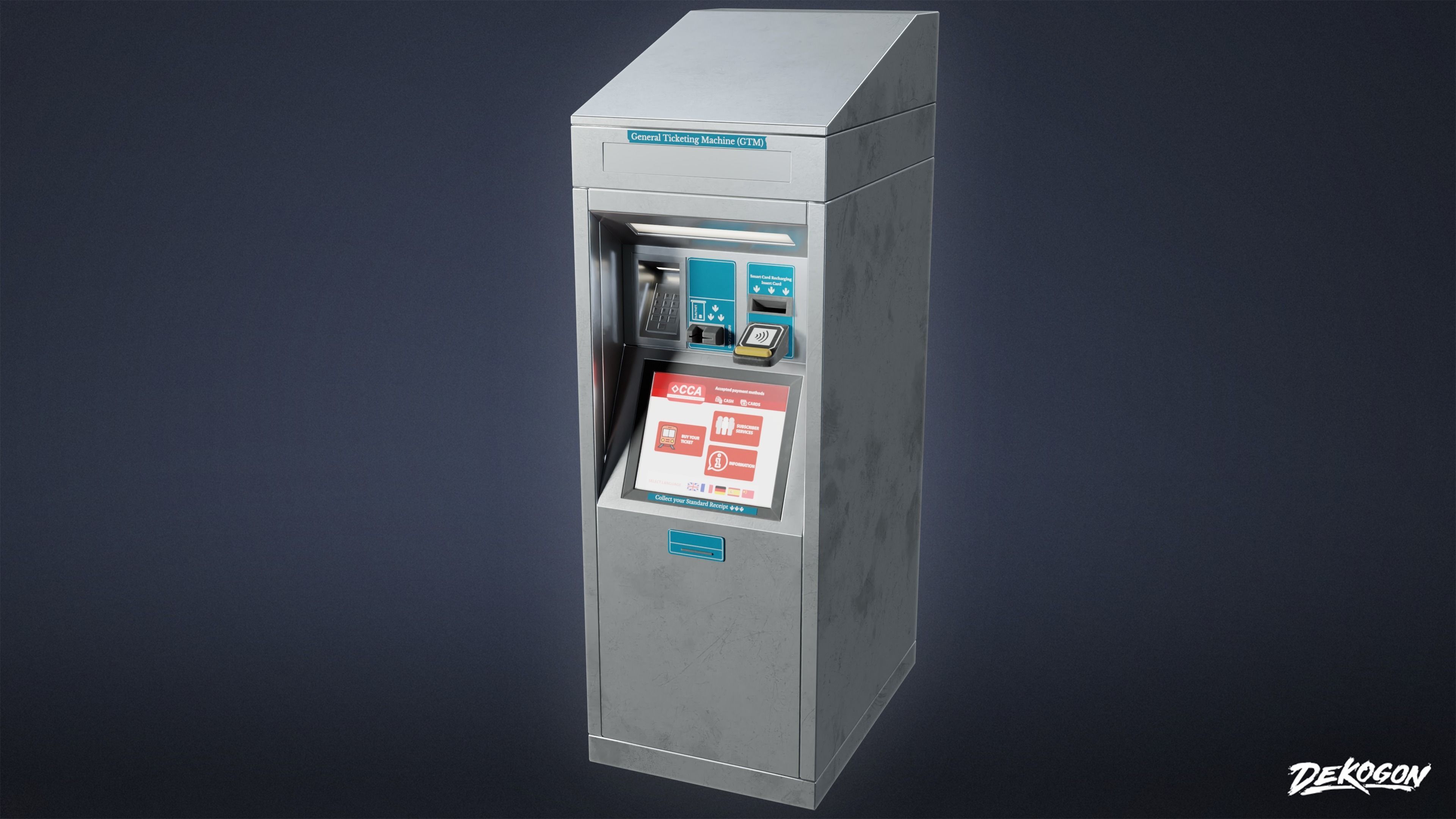 SUBWAY TERMINAL - Vending Machine 01 - LOW POLY Low-poly 3D model_7