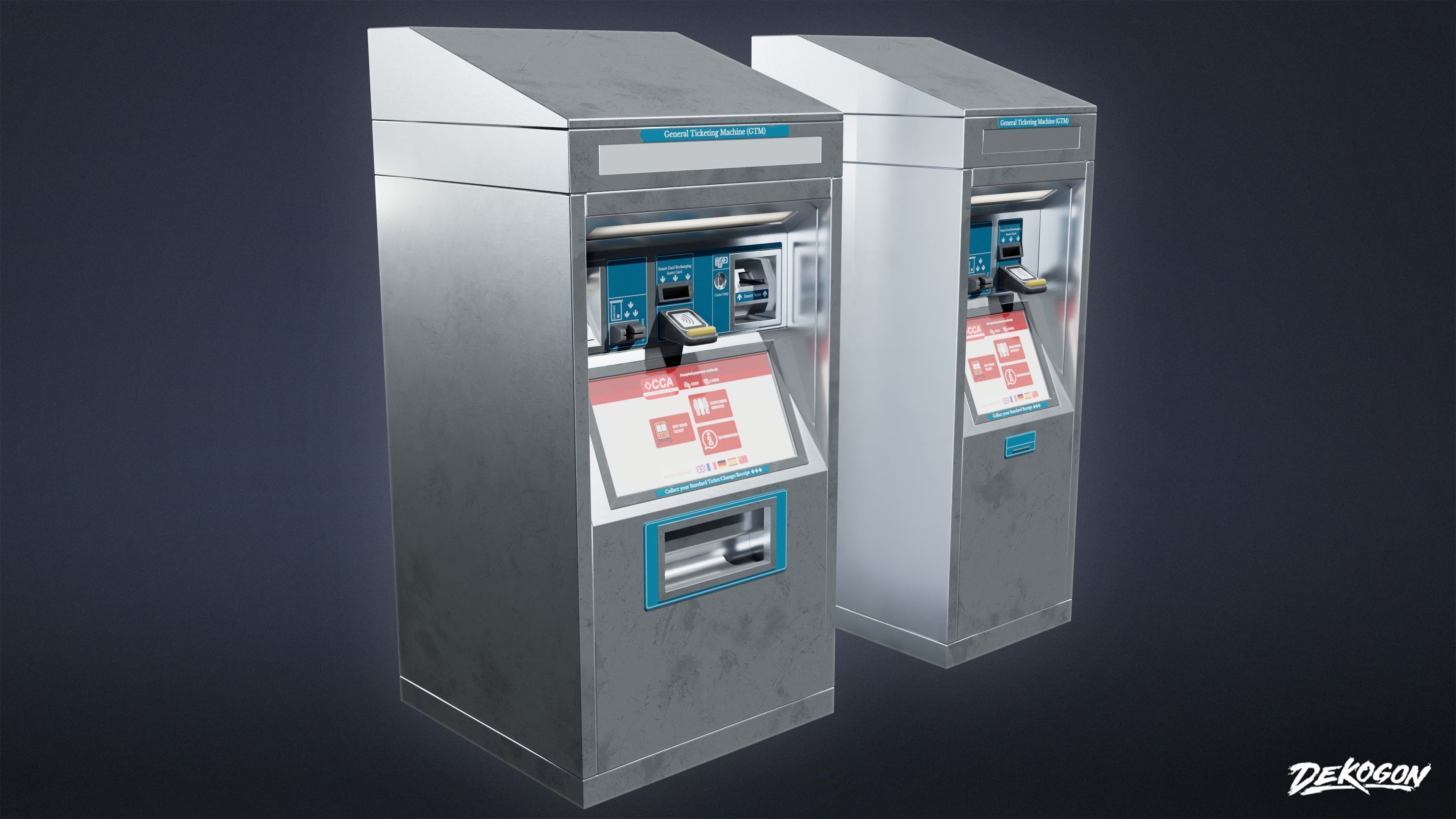 SUBWAY TERMINAL - Vending Machine 01 - LOW POLY Low-poly 3D model_3
