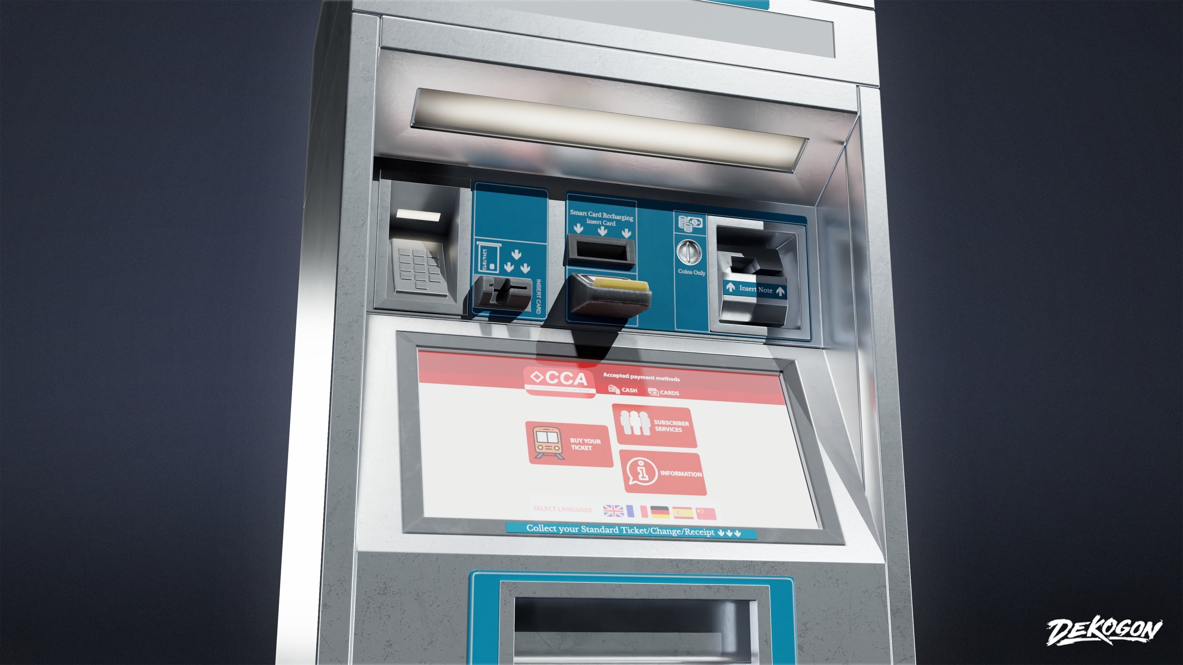 SUBWAY TERMINAL - Vending Machine 01 - LOW POLY Low-poly 3D model_9