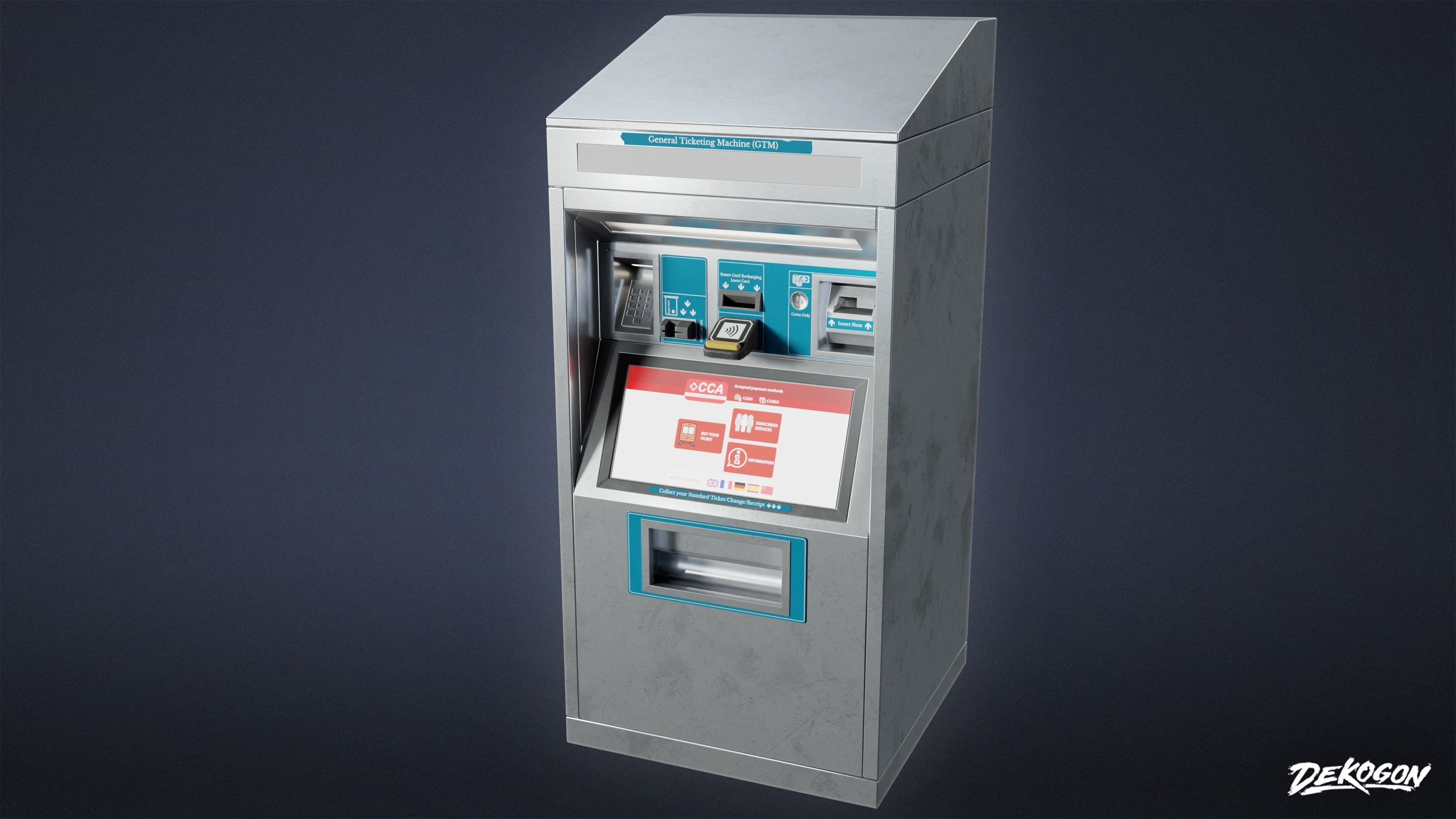 SUBWAY TERMINAL - Vending Machine 01 - LOW POLY Low-poly 3D model_6