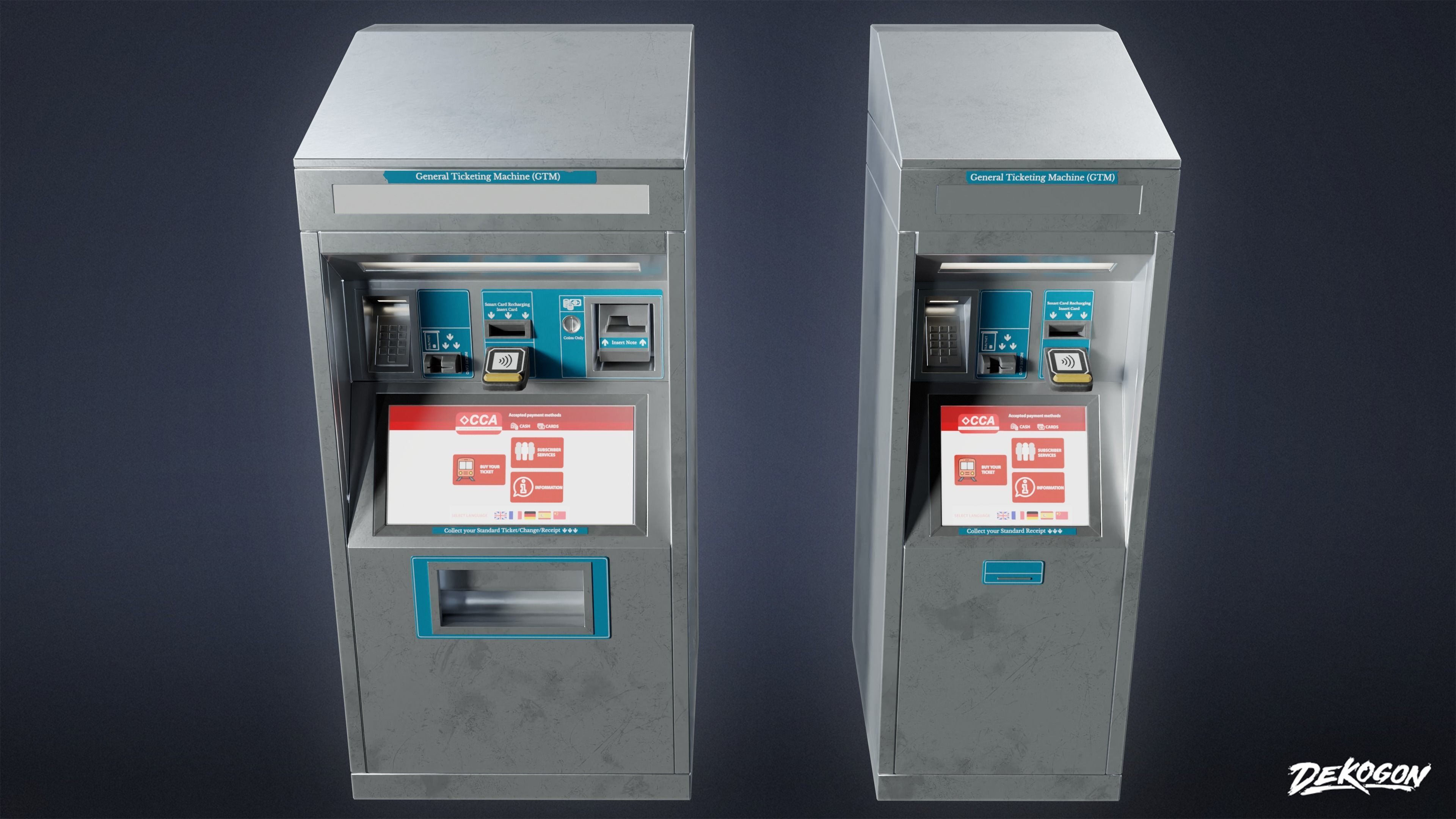 SUBWAY TERMINAL - Vending Machine 01 - LOW POLY Low-poly 3D model_2