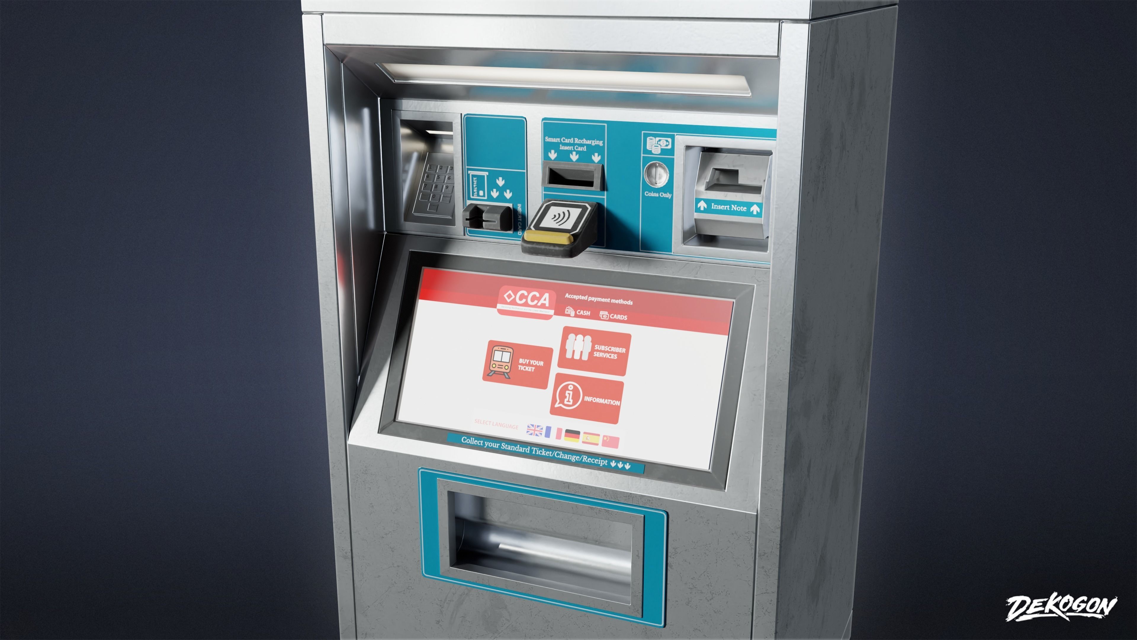 SUBWAY TERMINAL - Vending Machine 01 - LOW POLY Low-poly 3D model_8
