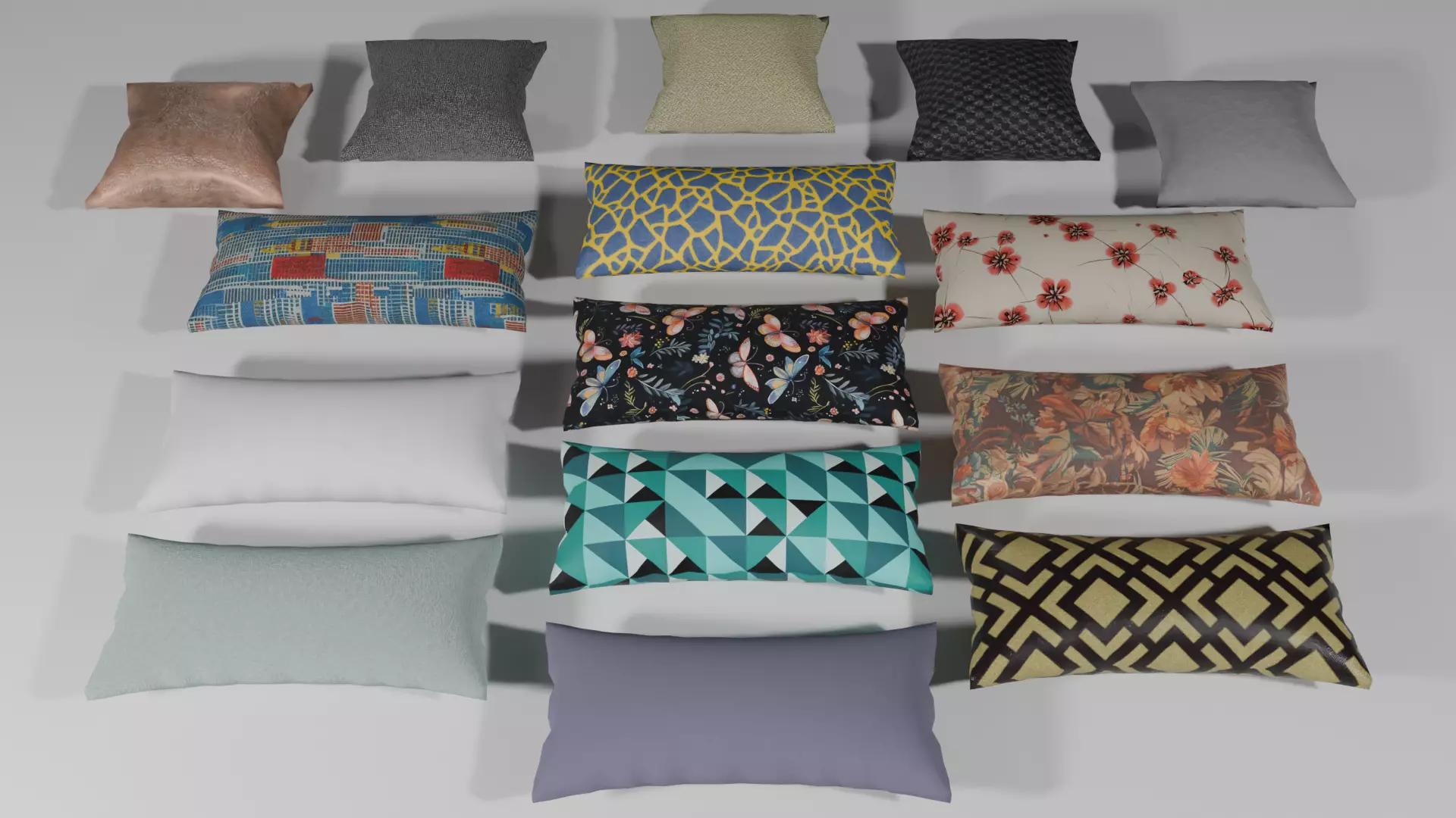 Cushions and pillows Free 3D model
