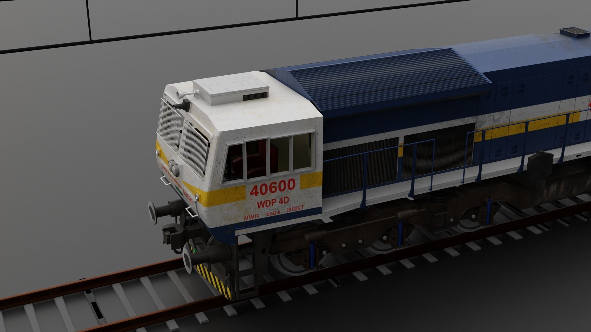 WDP 4D in Blue White livery with Yellow Stripe 3D model_14