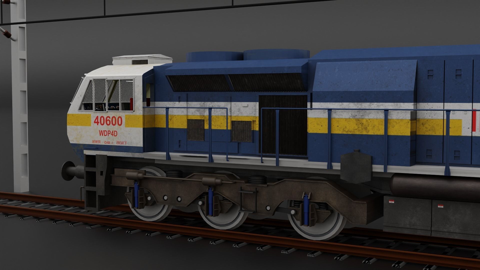 WDP 4D in Blue White livery with Yellow Stripe 3D model_21