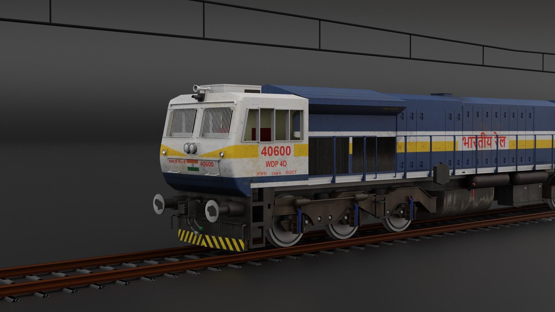 WDP 4D in Blue White livery with Yellow Stripe 3D model_20