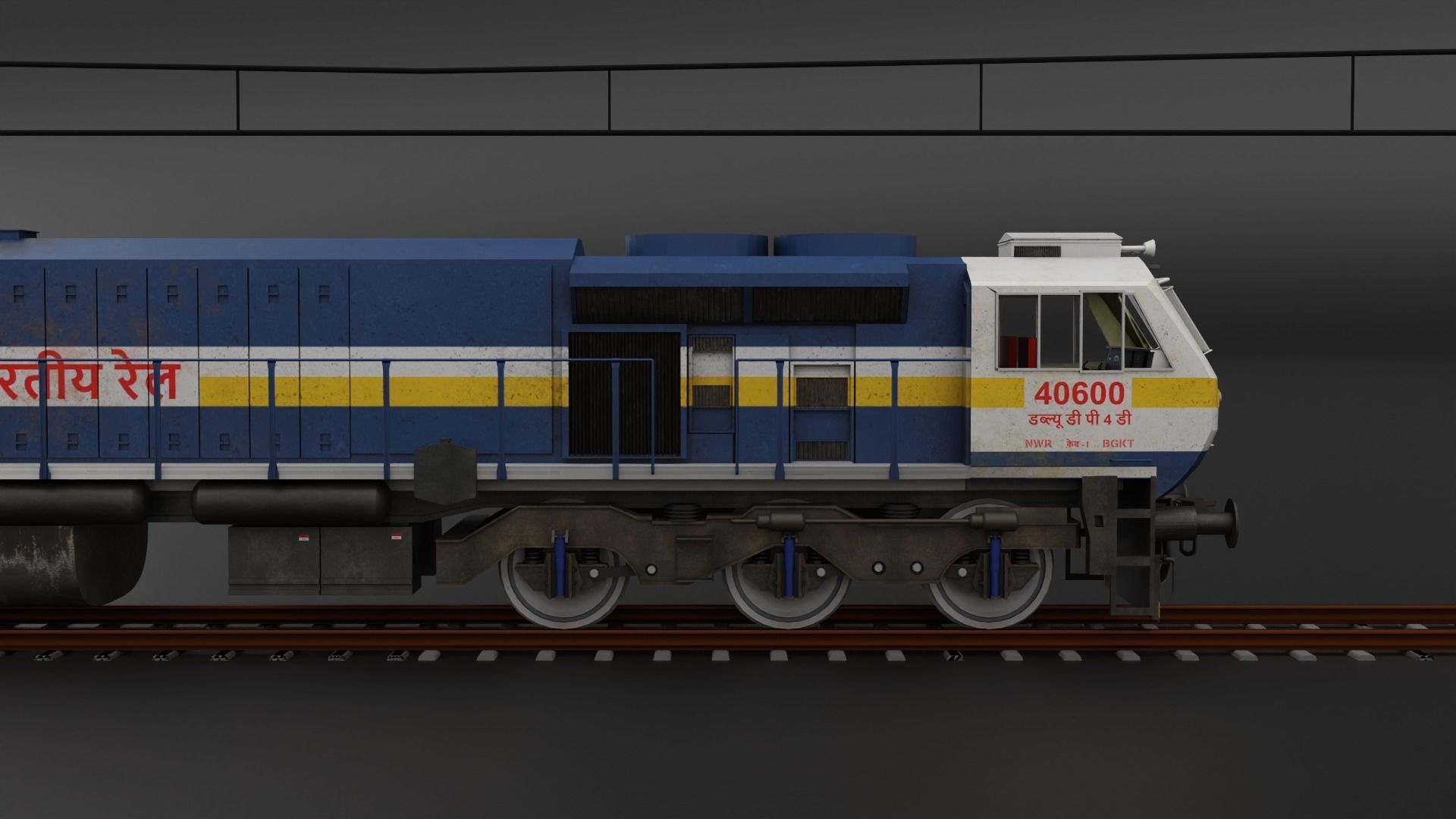 WDP 4D in Blue White livery with Yellow Stripe 3D model_9