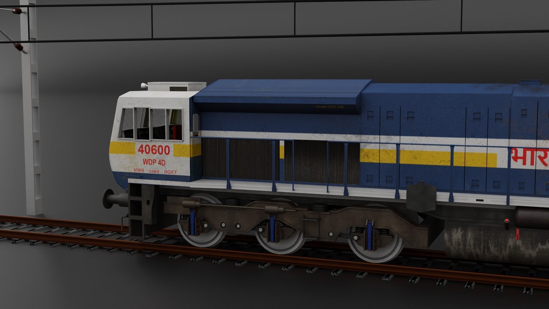 WDP 4D in Blue White livery with Yellow Stripe 3D model_19