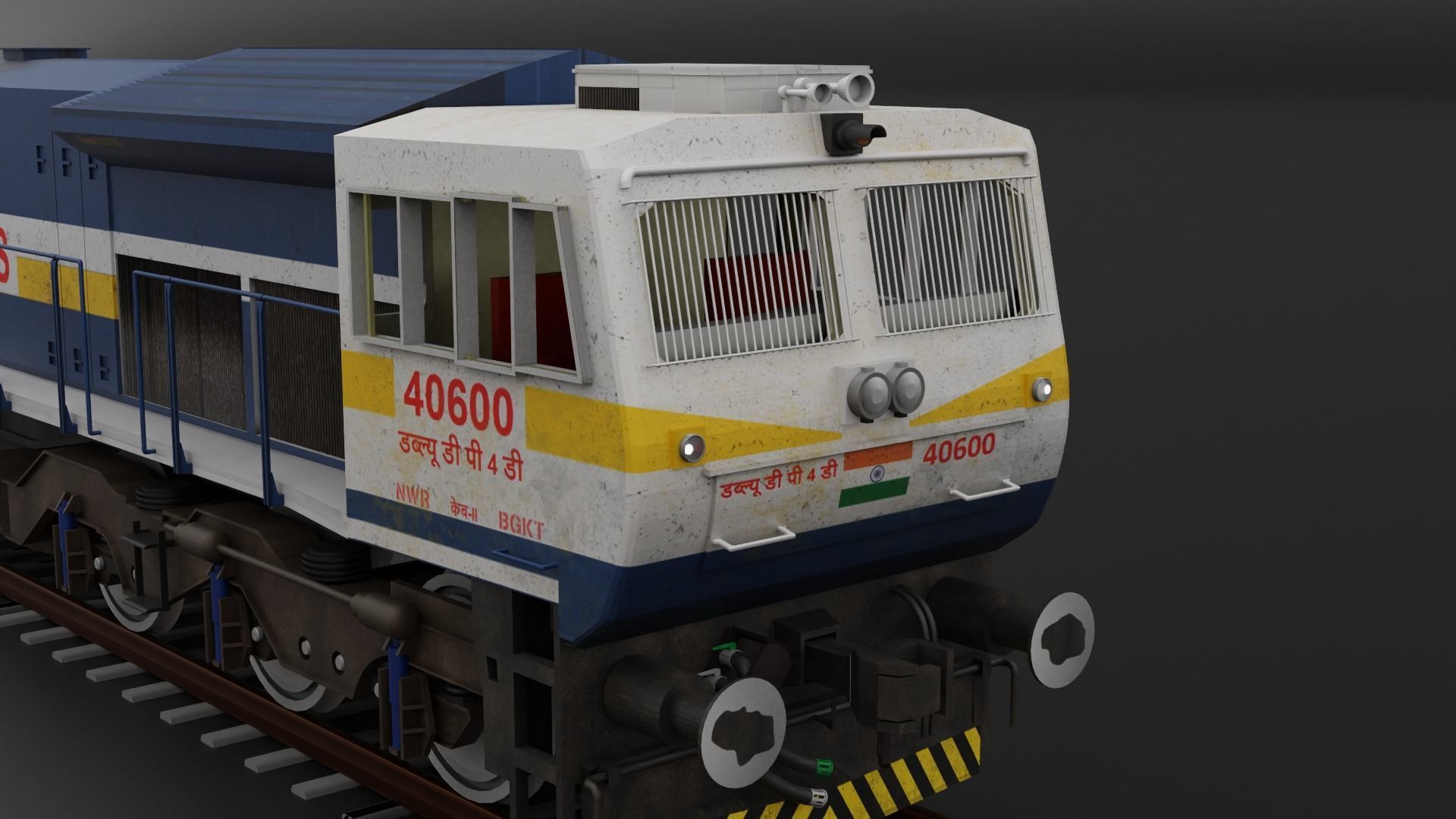 WDP 4D in Blue White livery with Yellow Stripe 3D model_13