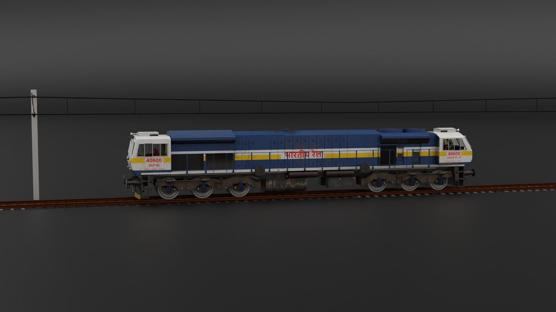 WDP 4D in Blue White livery with Yellow Stripe 3D model_11