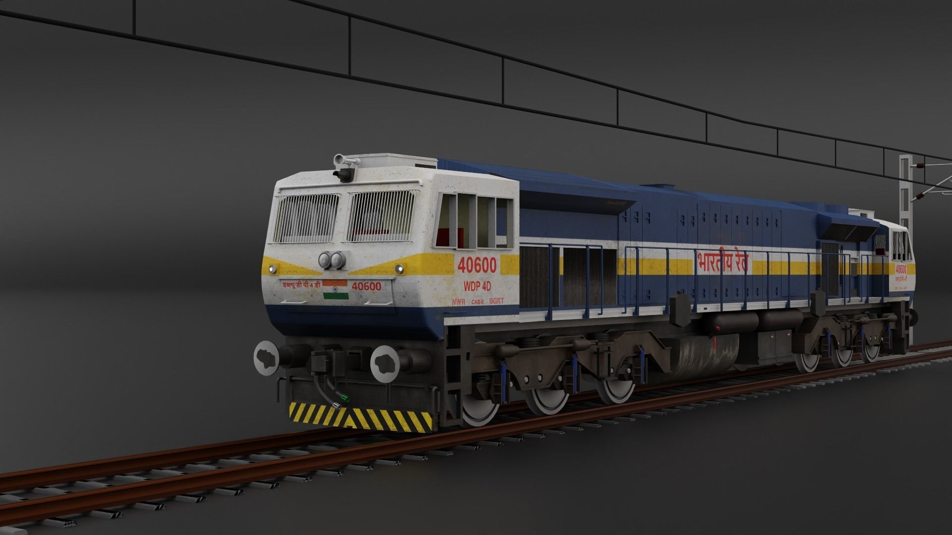 WDP 4D in Blue White livery with Yellow Stripe 3D model_18
