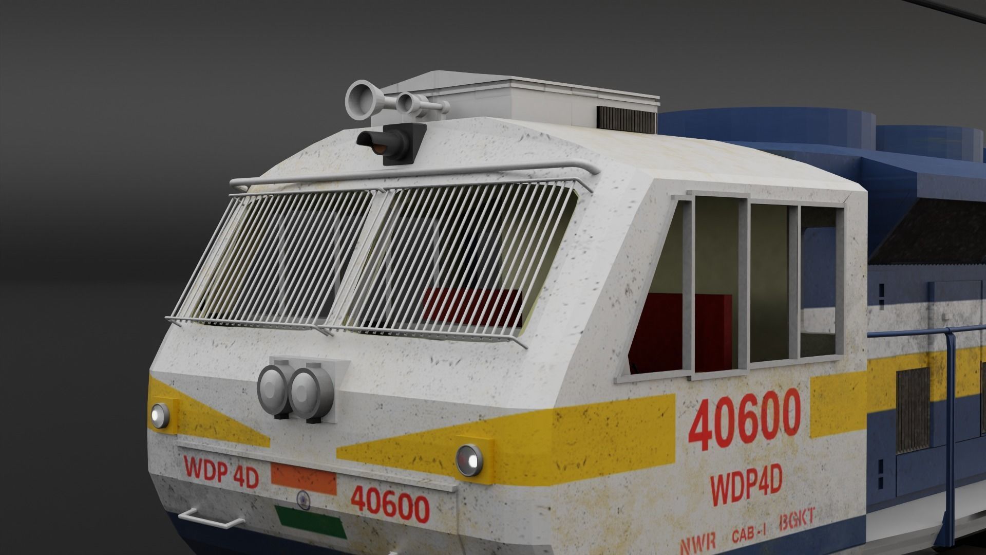 WDP 4D in Blue White livery with Yellow Stripe 3D model_15