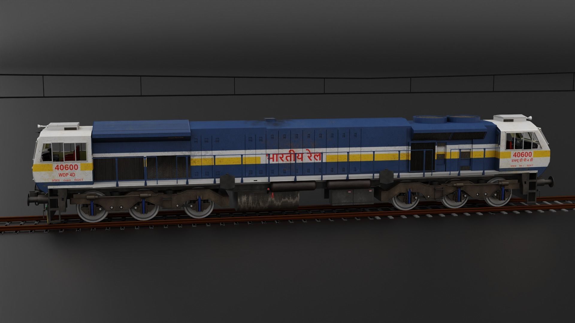 WDP 4D in Blue White livery with Yellow Stripe 3D model_10