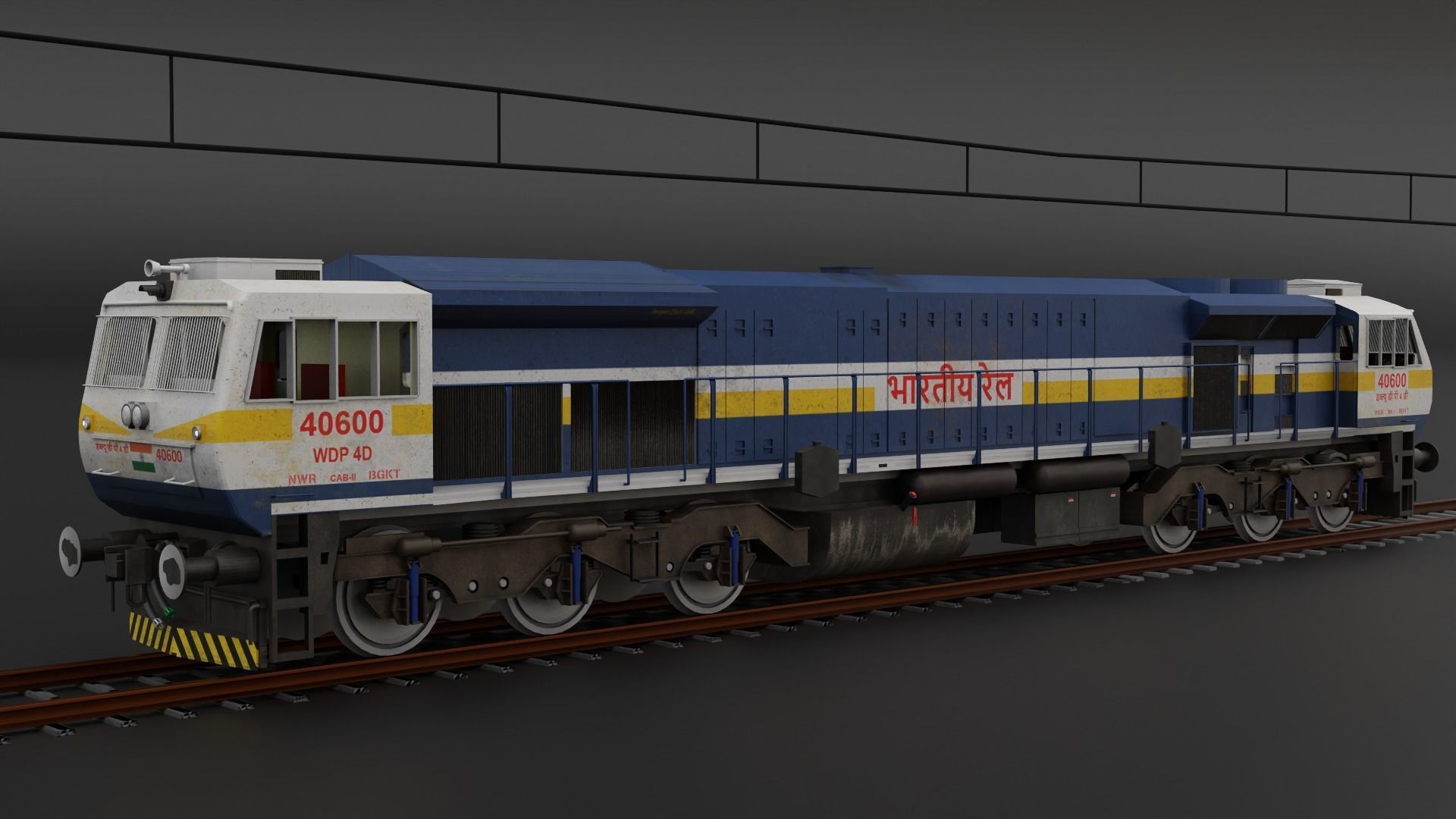 WDP 4D in Blue White livery with Yellow Stripe 3D model_1