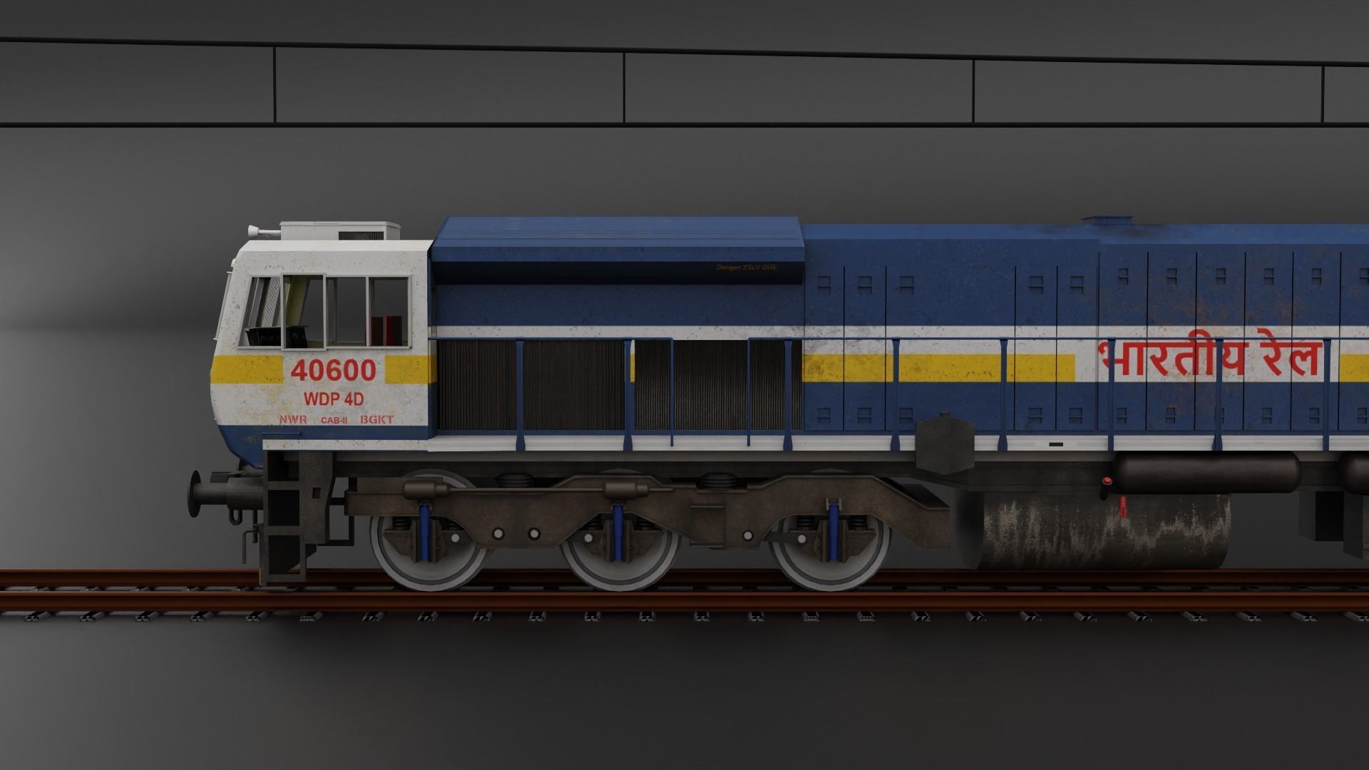 WDP 4D in Blue White livery with Yellow Stripe 3D model_8
