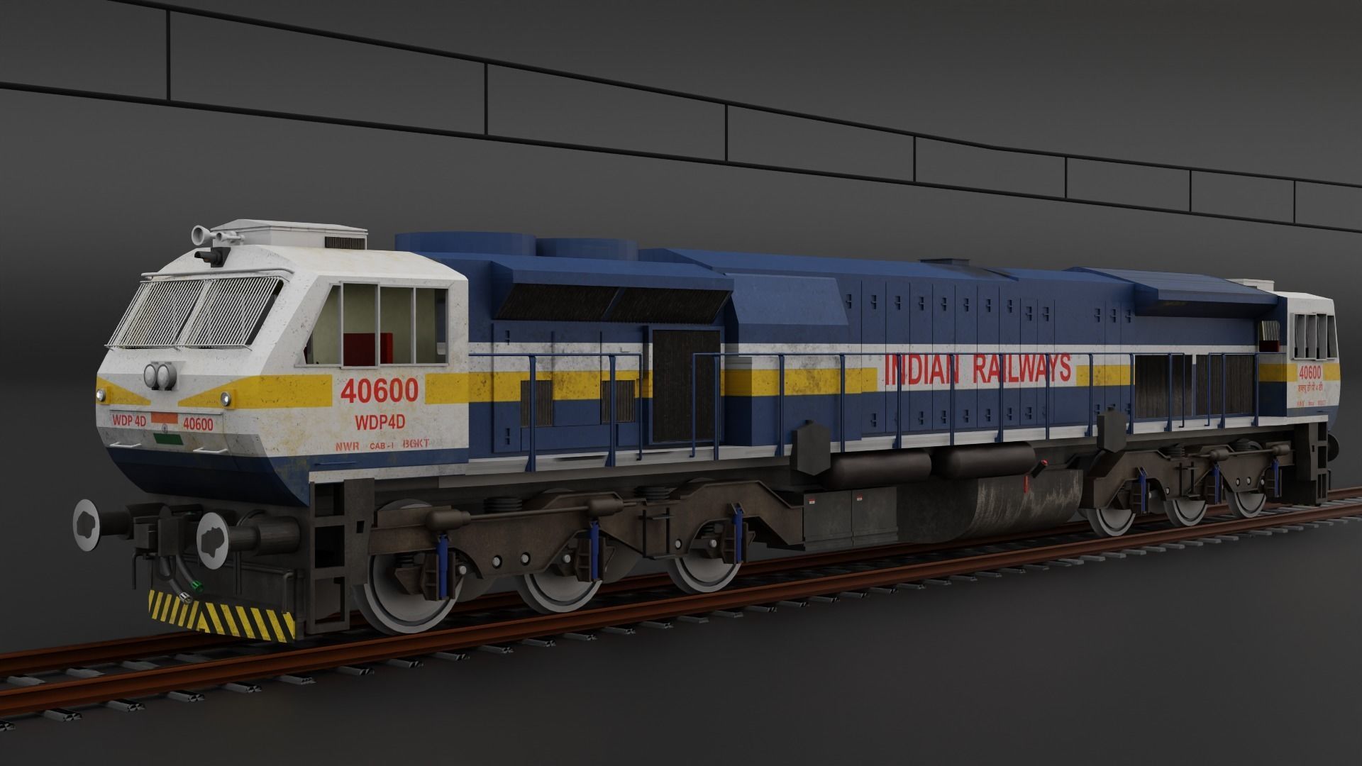 WDP 4D in Blue White livery with Yellow Stripe 3D model_2
