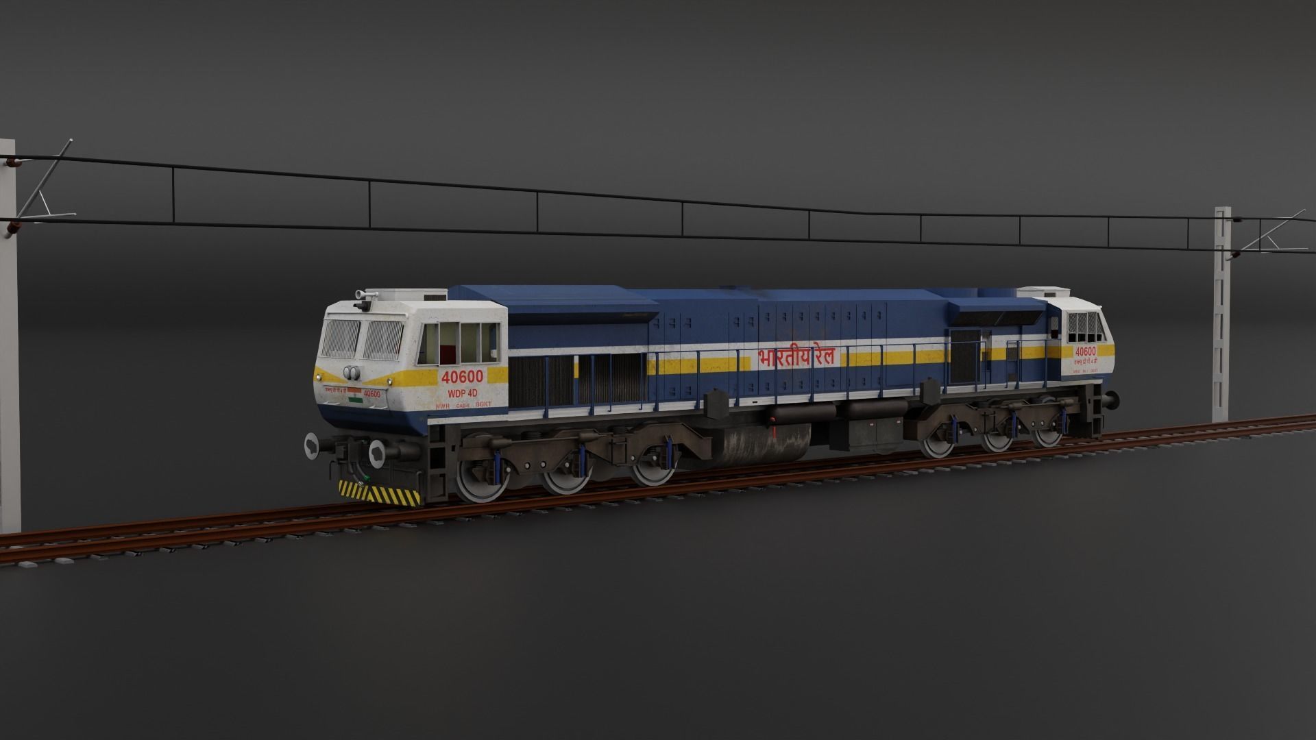 WDP 4D in Blue White livery with Yellow Stripe 3D model_22