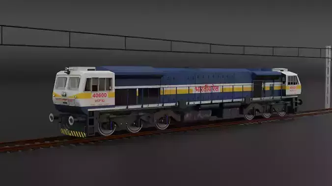 WDP 4D in Blue White livery with Yellow Stripe 3D model WDP 4D in Blue White livery with Yellow Stripe 3D model