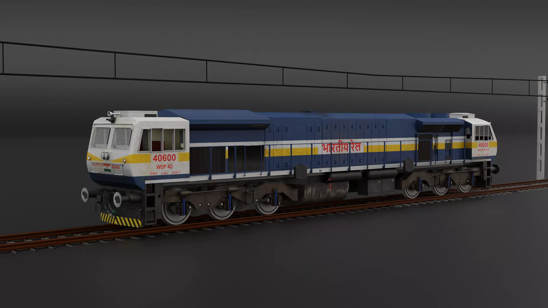 WDP 4D in Blue White livery with Yellow Stripe 3D model_0