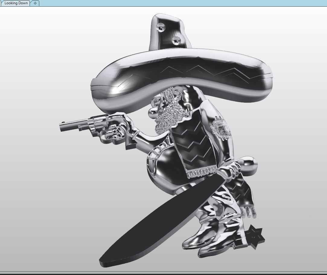 Mexican cartoon character  for pendent 3D print model_4