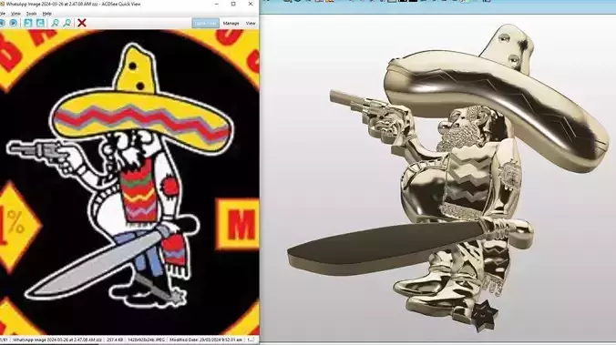 Mexican cartoon character  for pendent