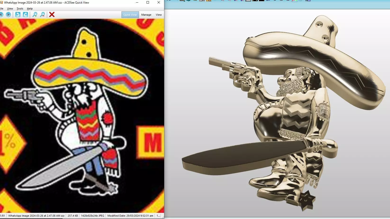 Mexican cartoon character  for pendent 3D print model_0
