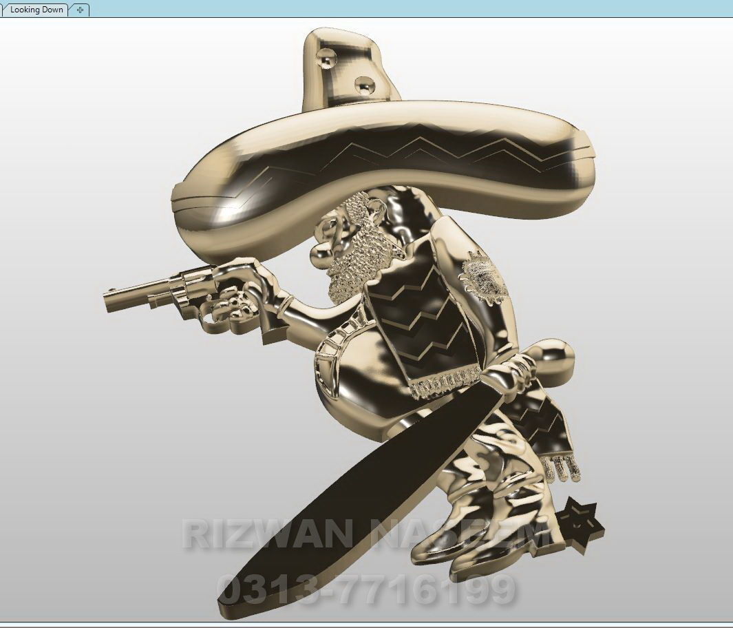 Mexican cartoon character  for pendent 3D print model_6