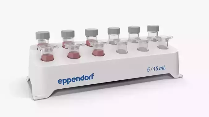 Eppendorf tube rack 5ml 15ml Low-poly 3D model