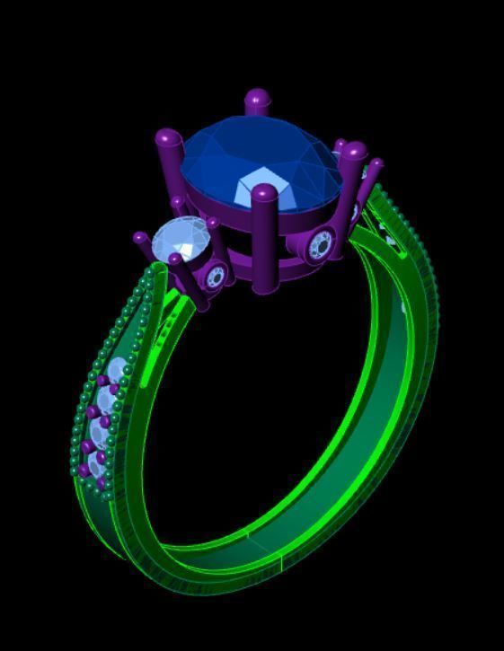 Gold ring 3D print model_5