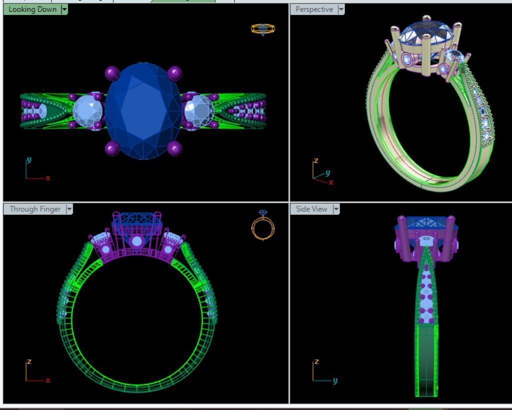 Gold ring 3D print model_8