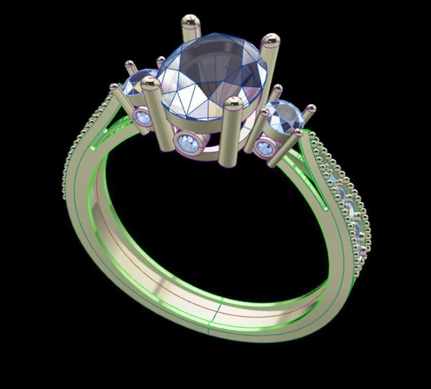 Gold ring 3D print model_7