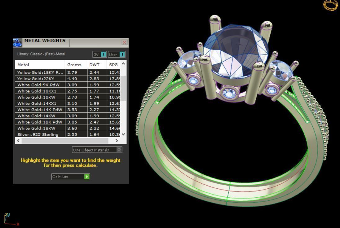 Gold ring 3D print model_9