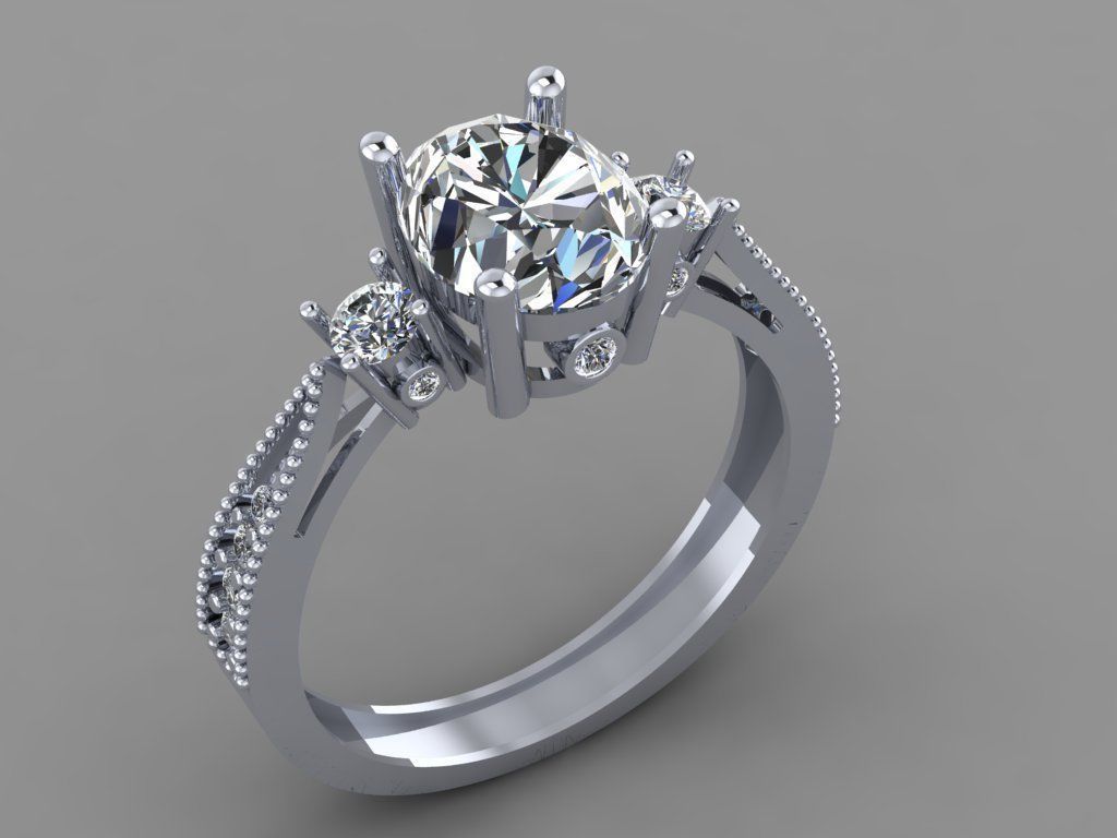 Gold ring 3D print model_1