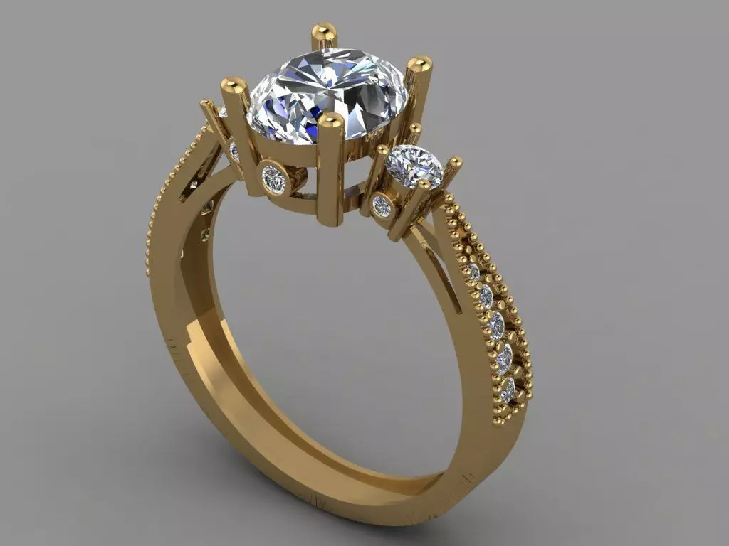 Gold ring 3D print model_0