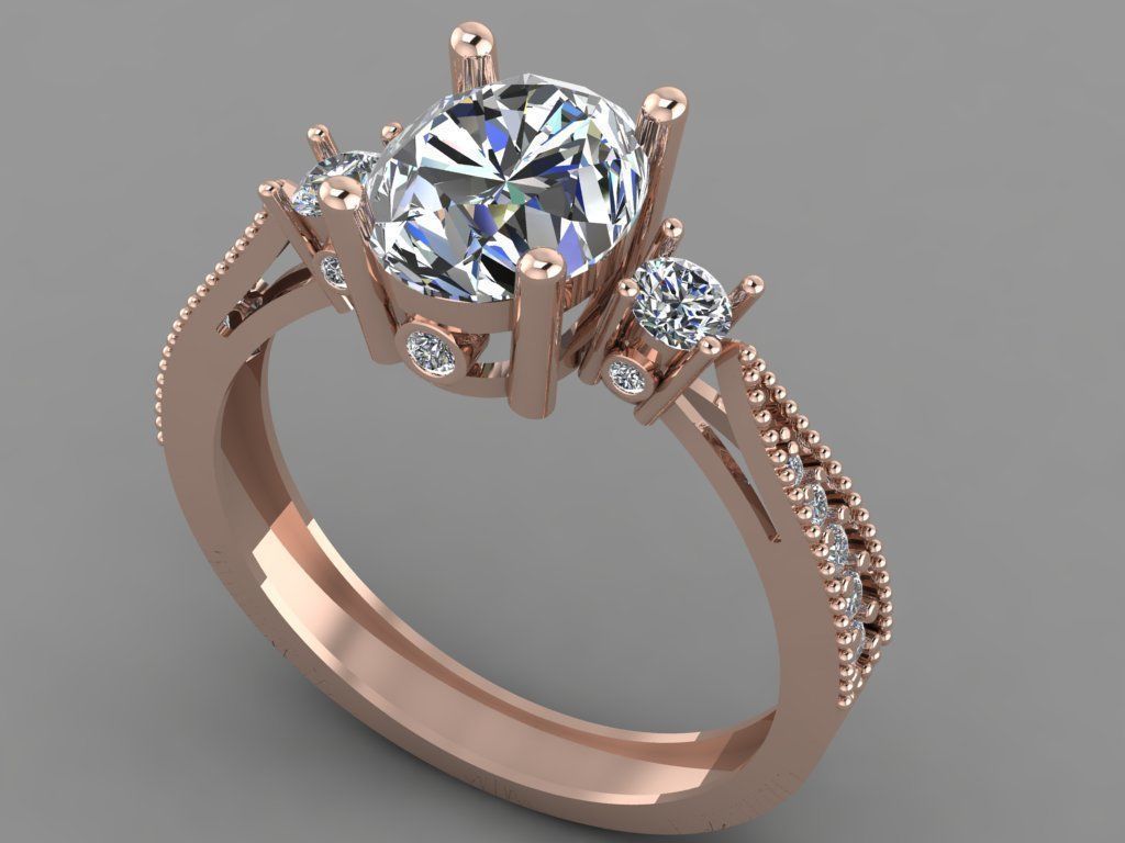 Gold ring 3D print model_3