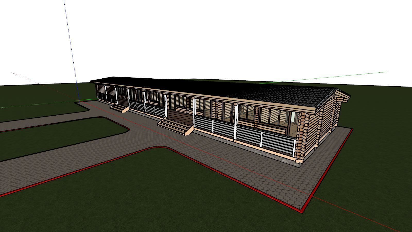 3D model of a wooden hotel 3D model_11