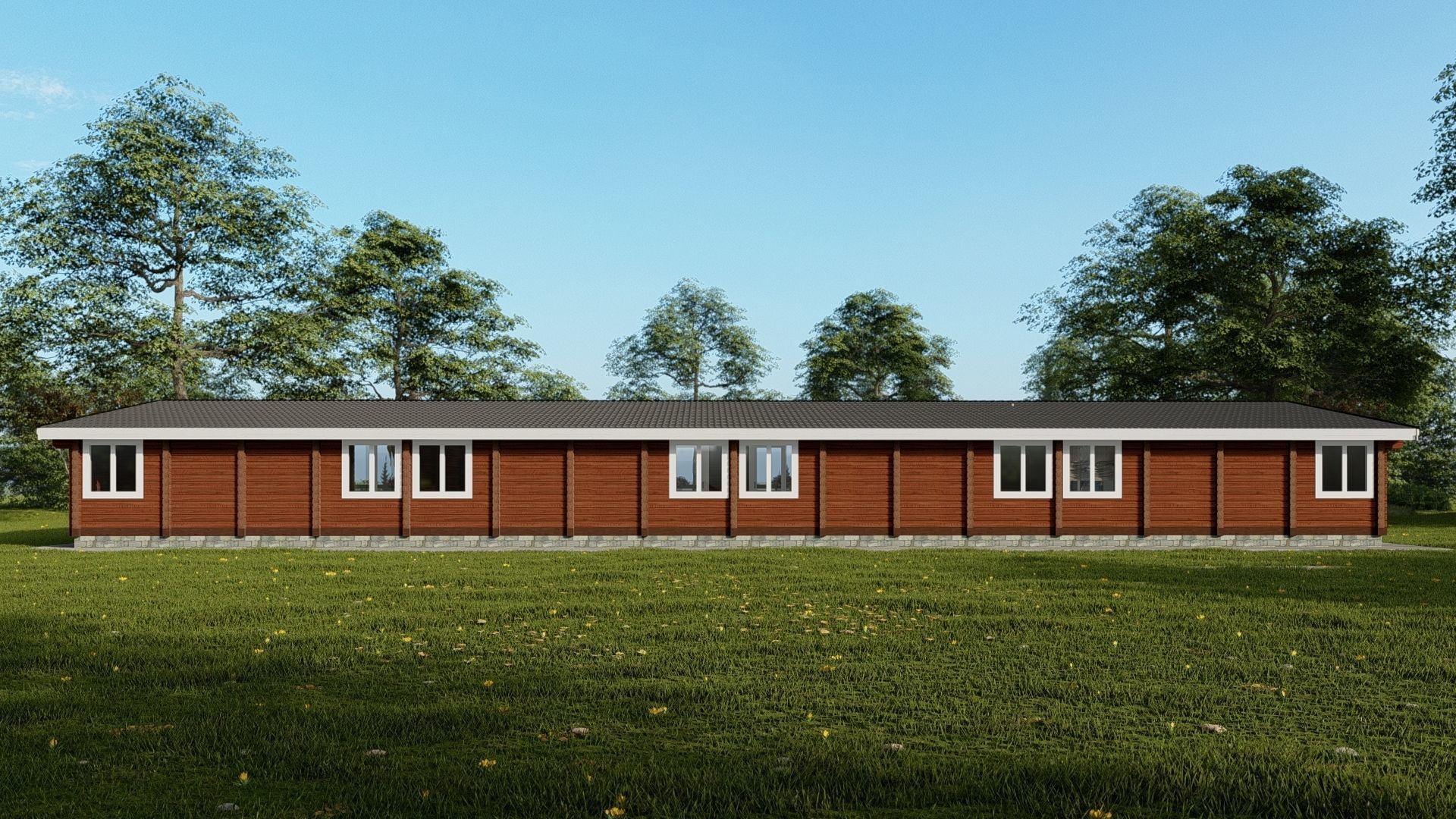 3D model of a wooden hotel 3D model_6