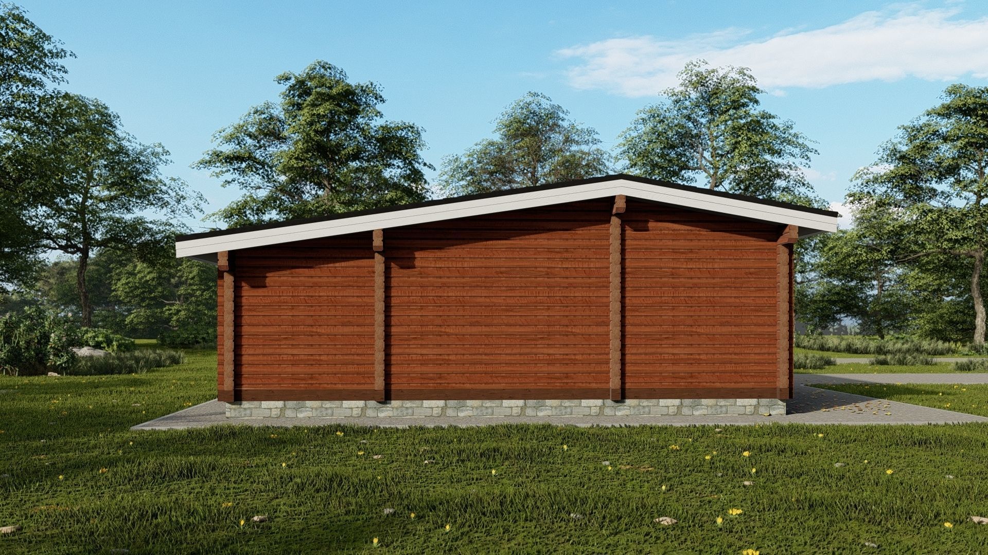 3D model of a wooden hotel 3D model_7