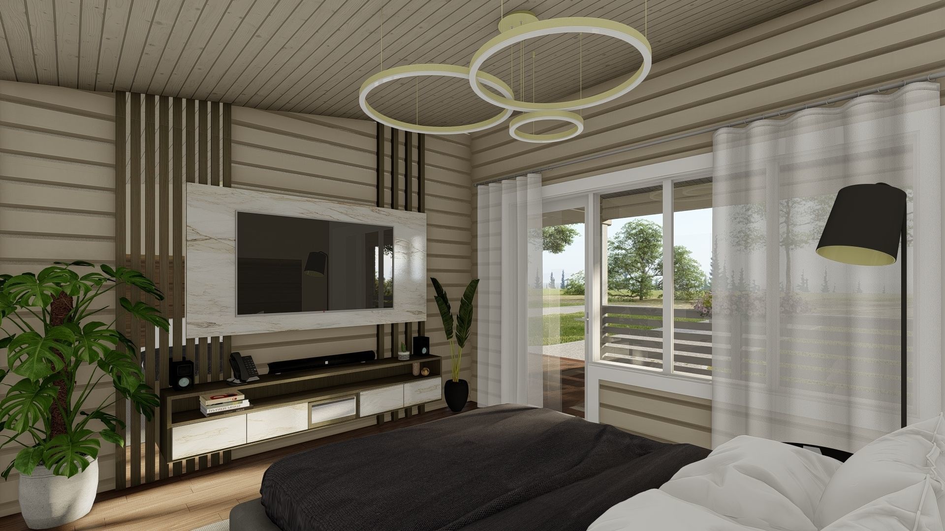 3D model of a wooden hotel 3D model_8