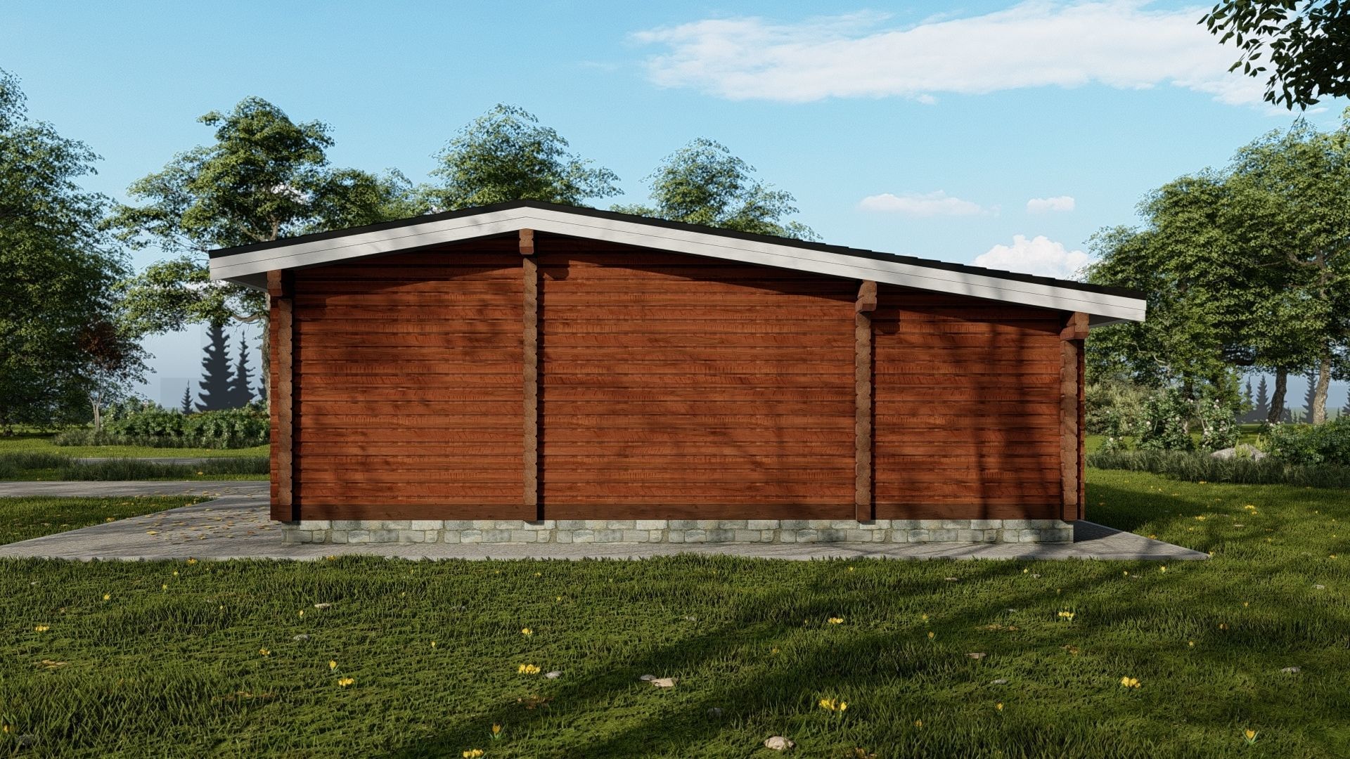 3D model of a wooden hotel 3D model_5