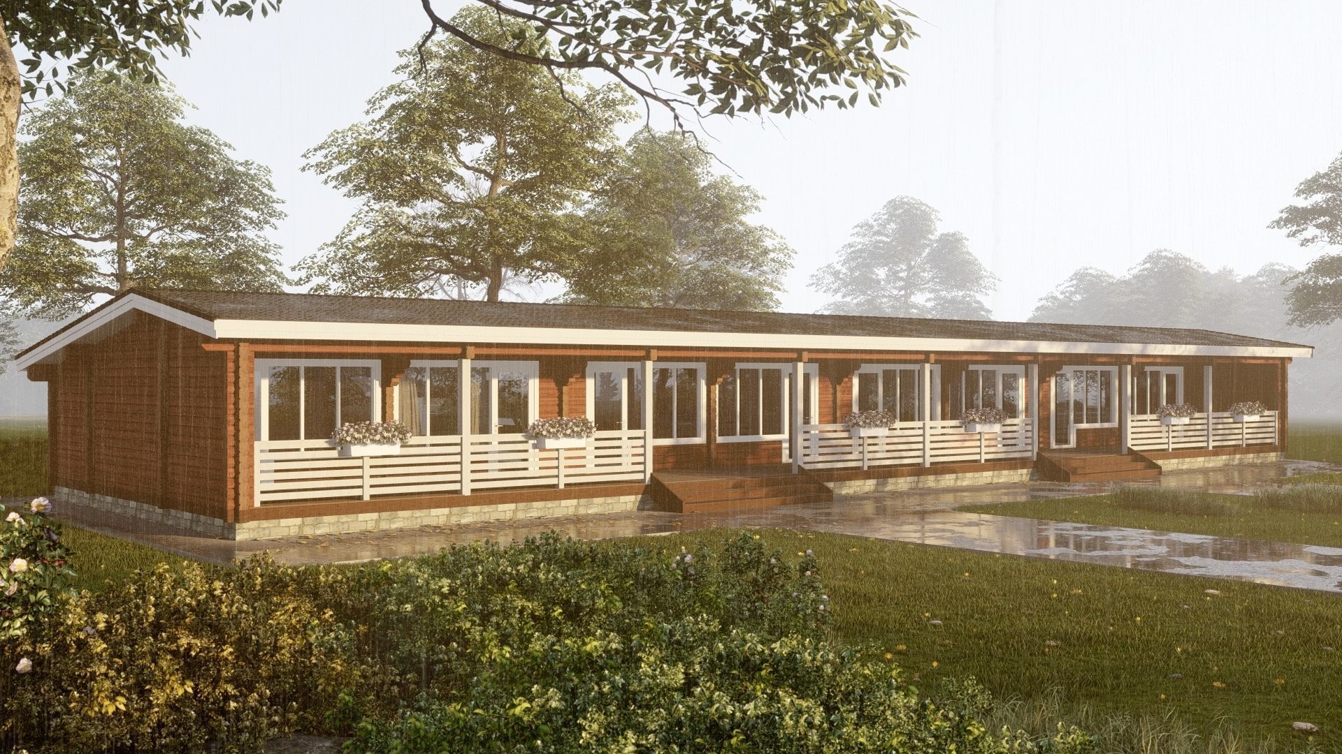 3D model of a wooden hotel 3D model_1