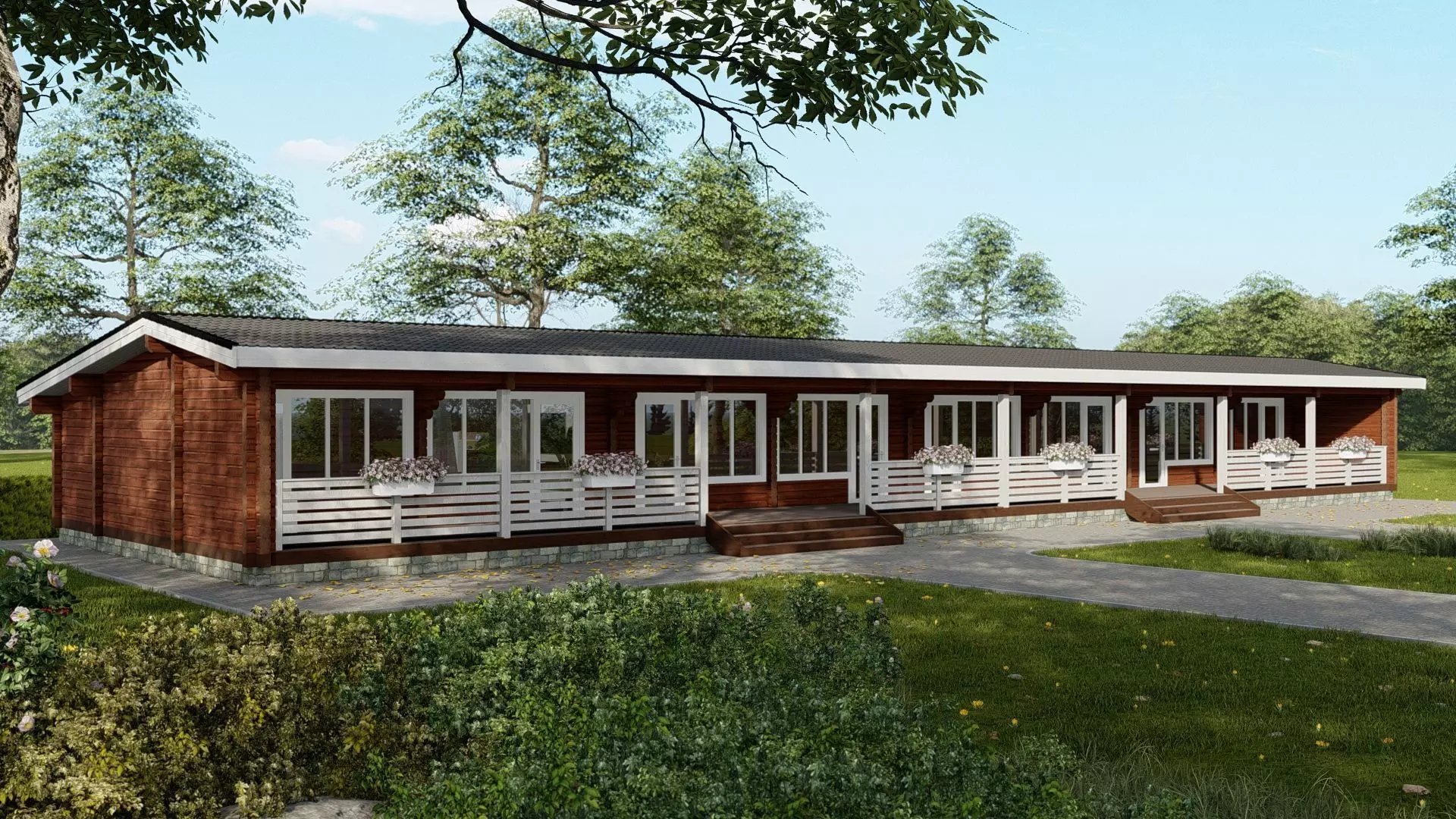 3D model of a wooden hotel 3D model_0