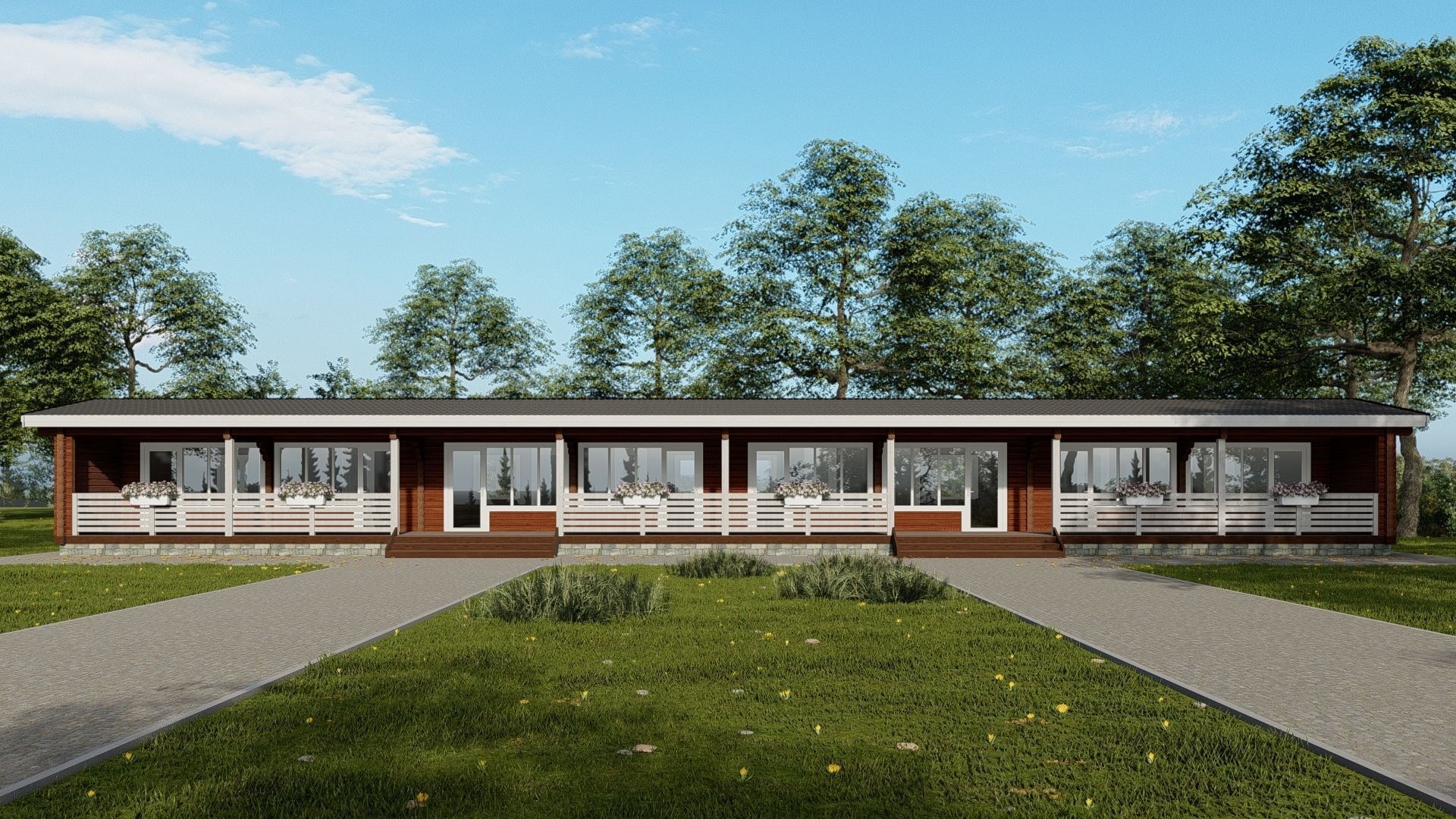 3D model of a wooden hotel 3D model_4