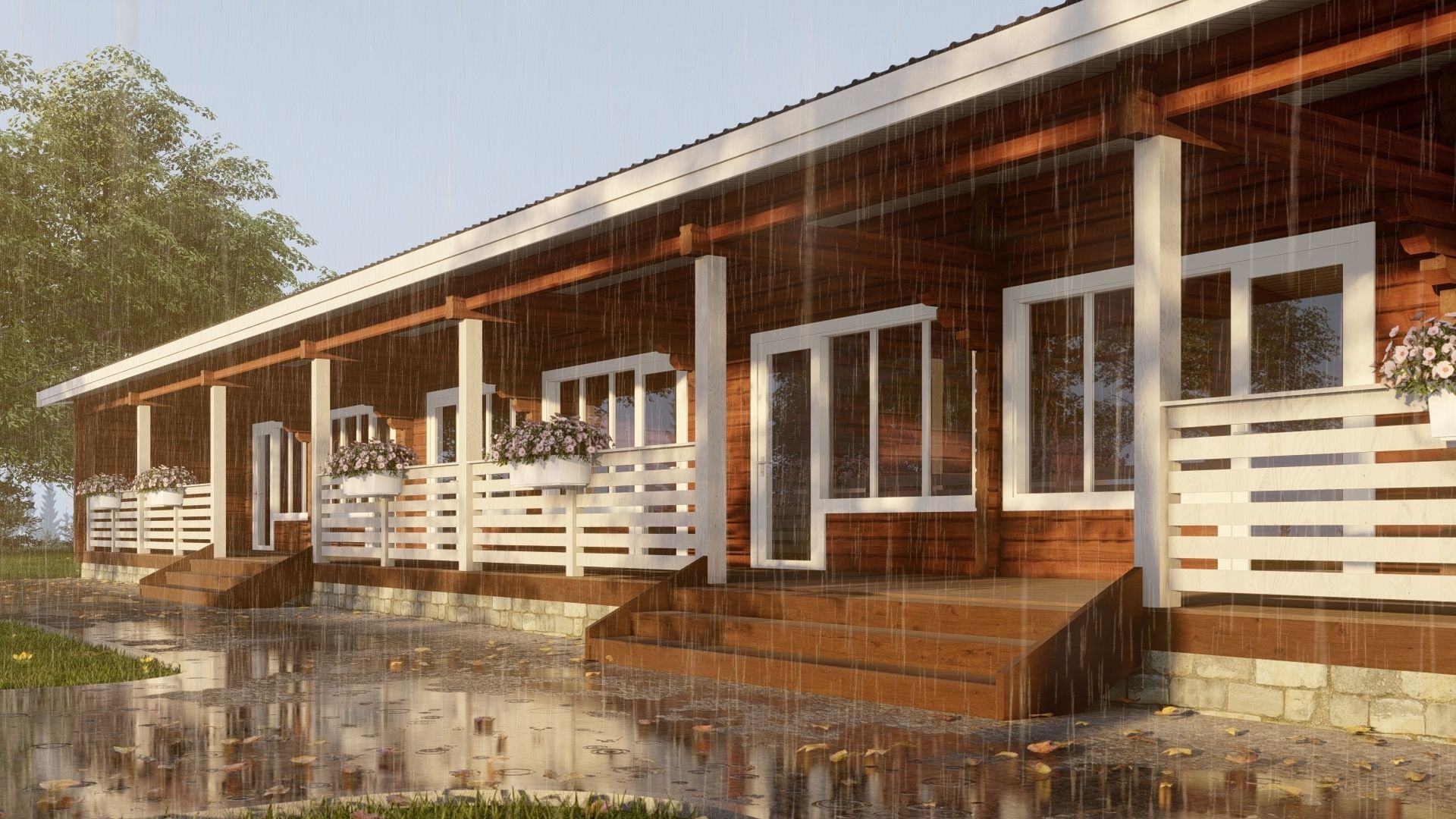 3D model of a wooden hotel 3D model_2