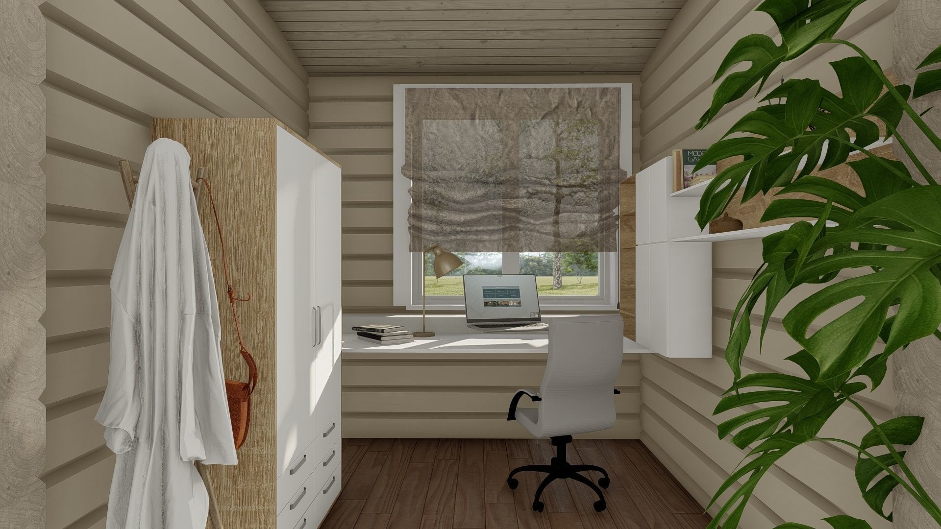 3D model of a wooden hotel 3D model_10