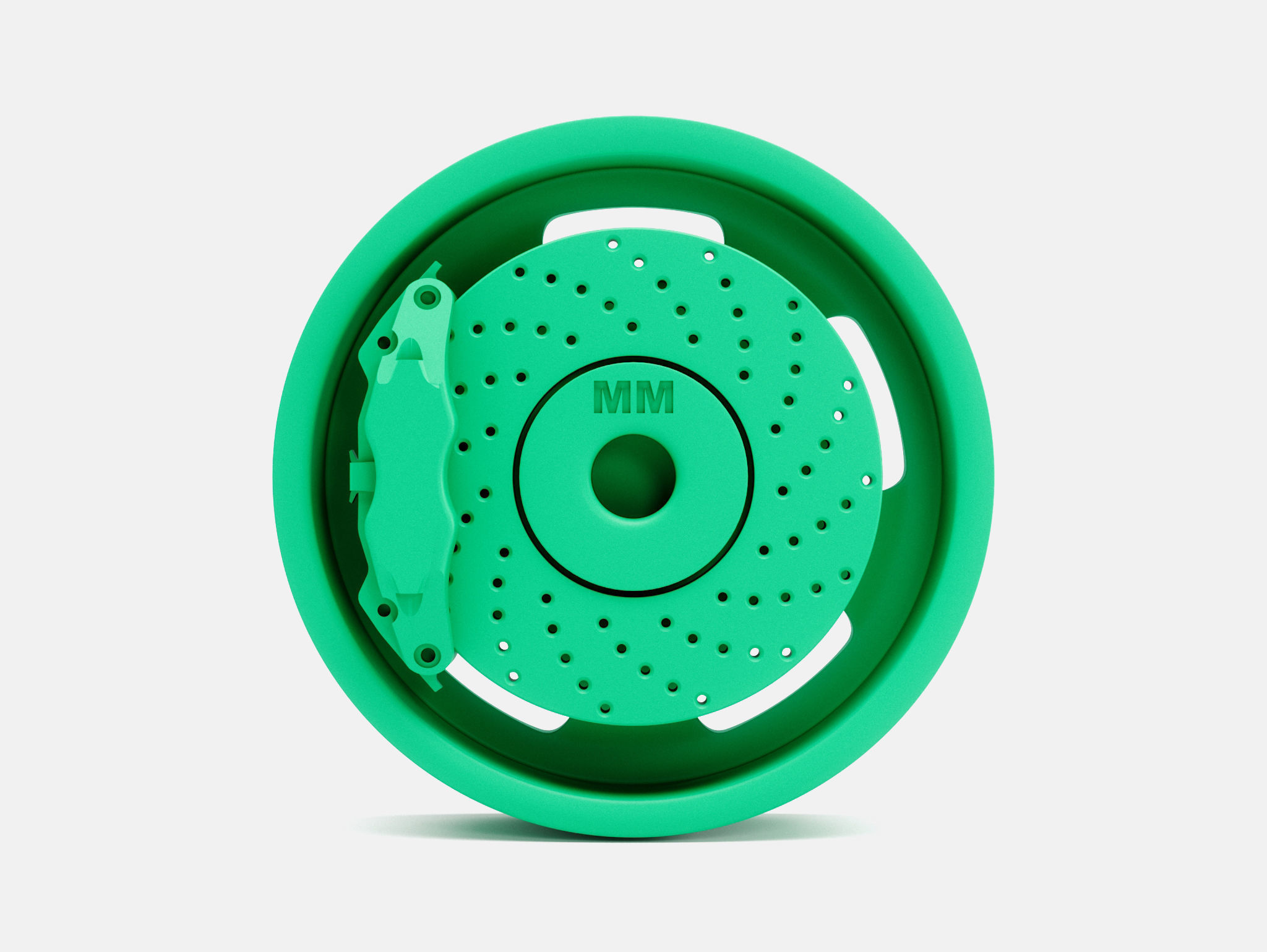 15x5 US Indy Mag Wheel and Brake 3D print model_2